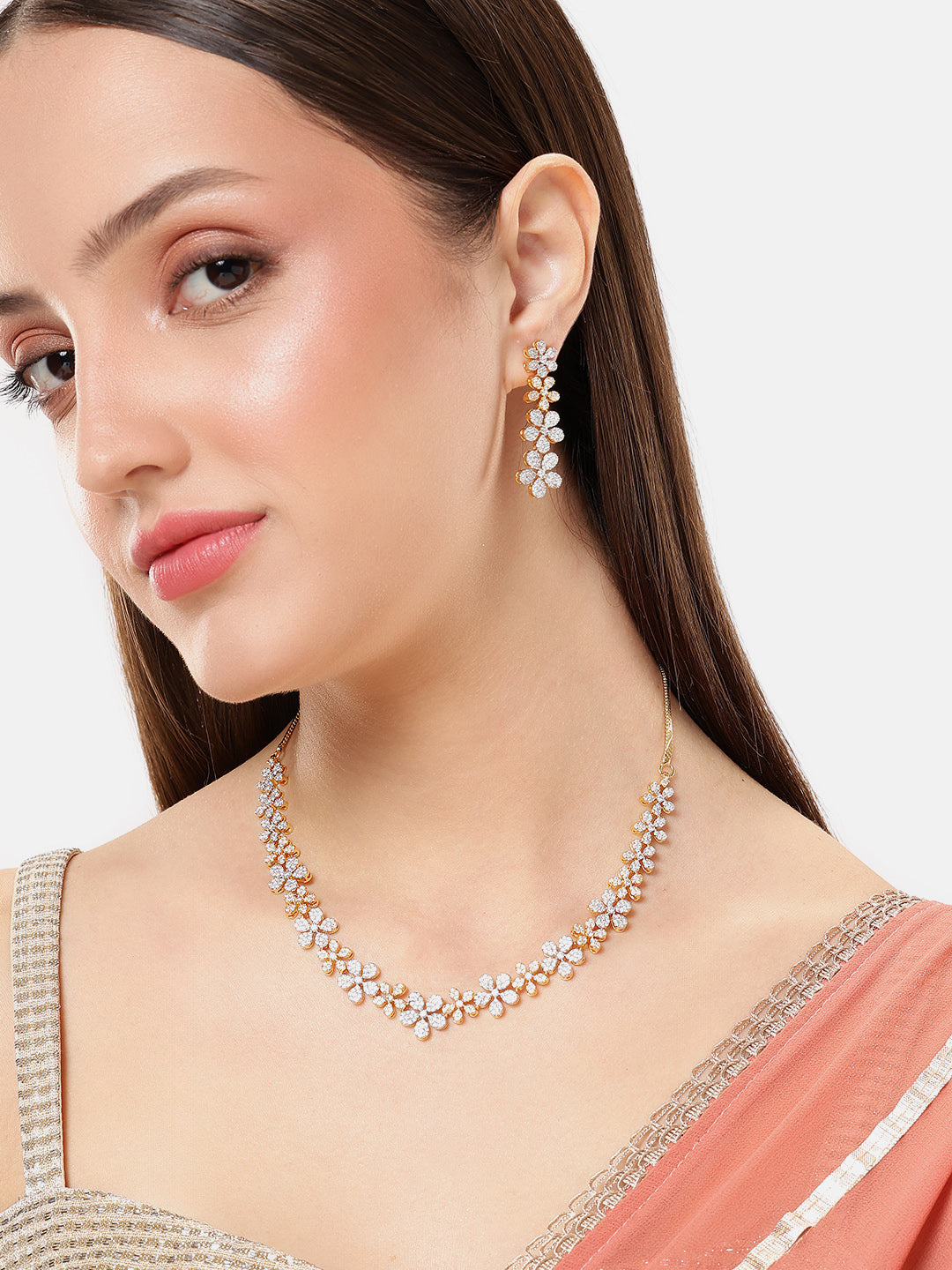 Gold-Plated AD-Studded Jewellery Set