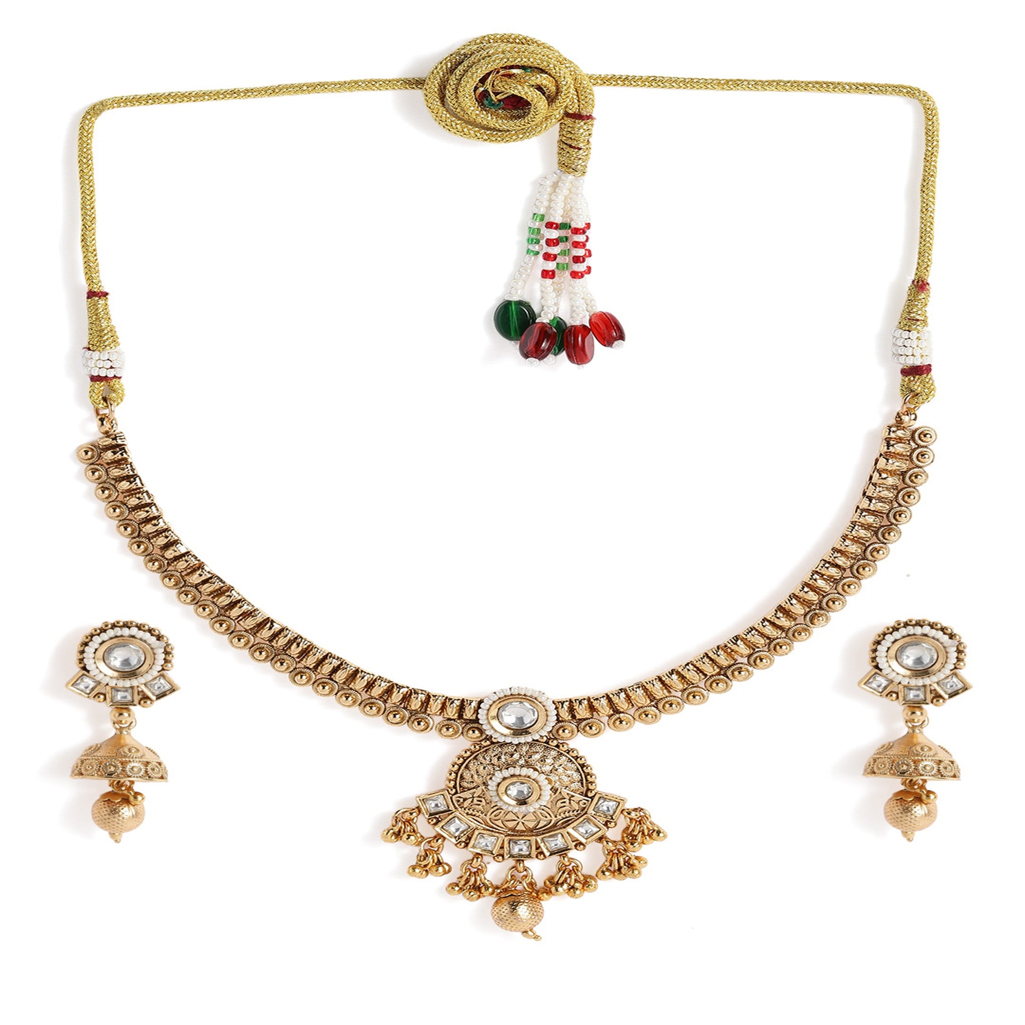 Gold Plated Antique Delicate Necklace Set
