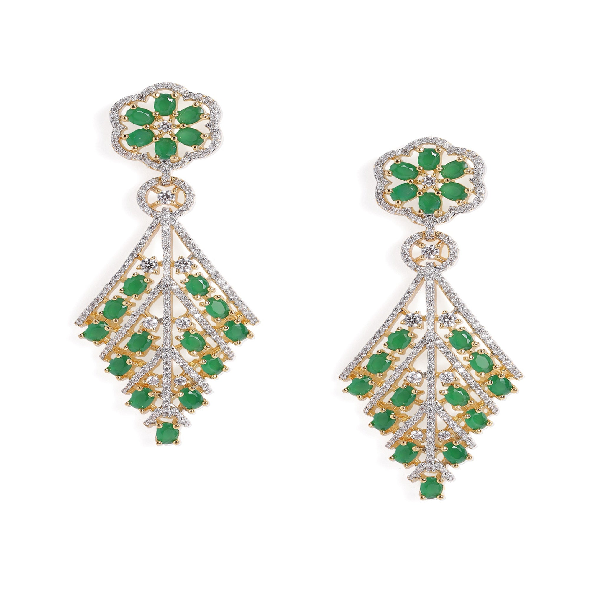 Gold-Plated American Diamonds Classic Drop Earrings
