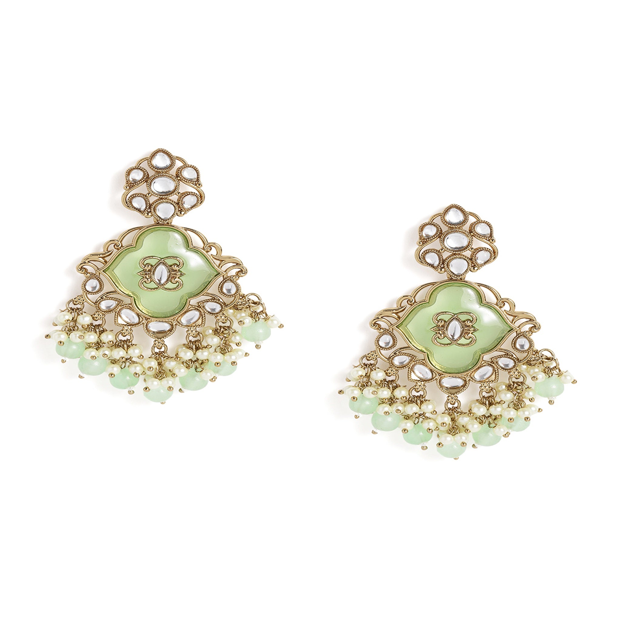 Gold Plated Mint Classic Earrings