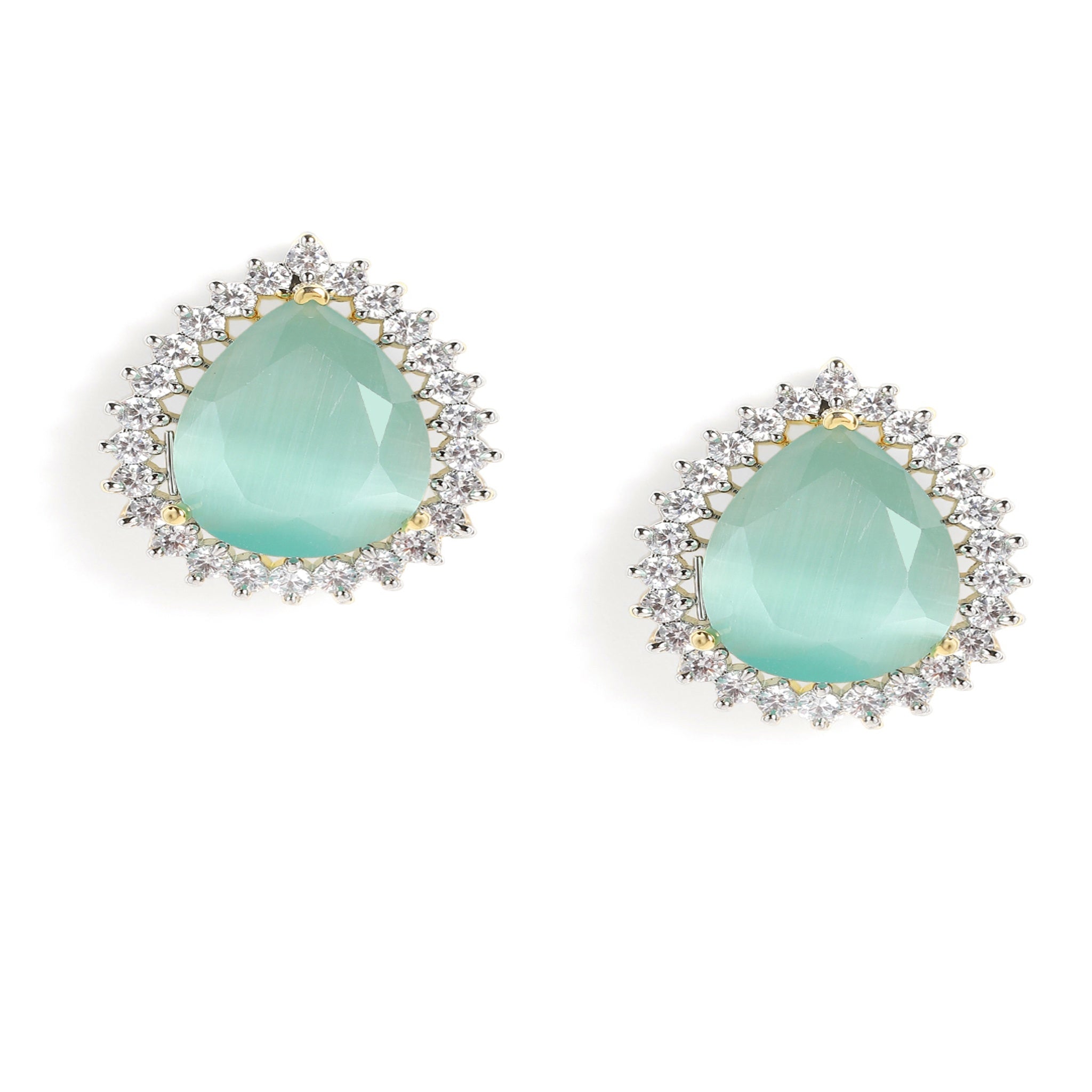 Gold Plated Mint Classic Stud Earrings