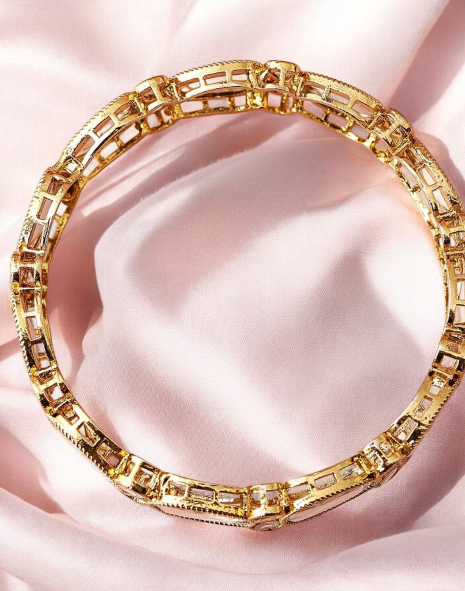 Lavish Giftz Gold Plated Crystal Zirconia Studded Bangles - Set Of 2