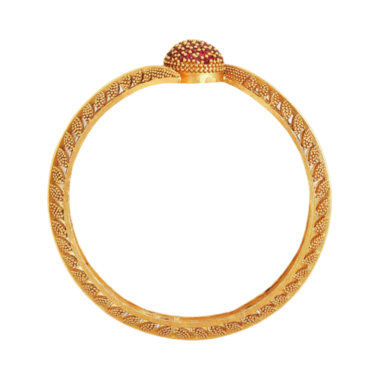 Lavish Giftz Gold Plated Ruby Studded Bangles - Set Of 2