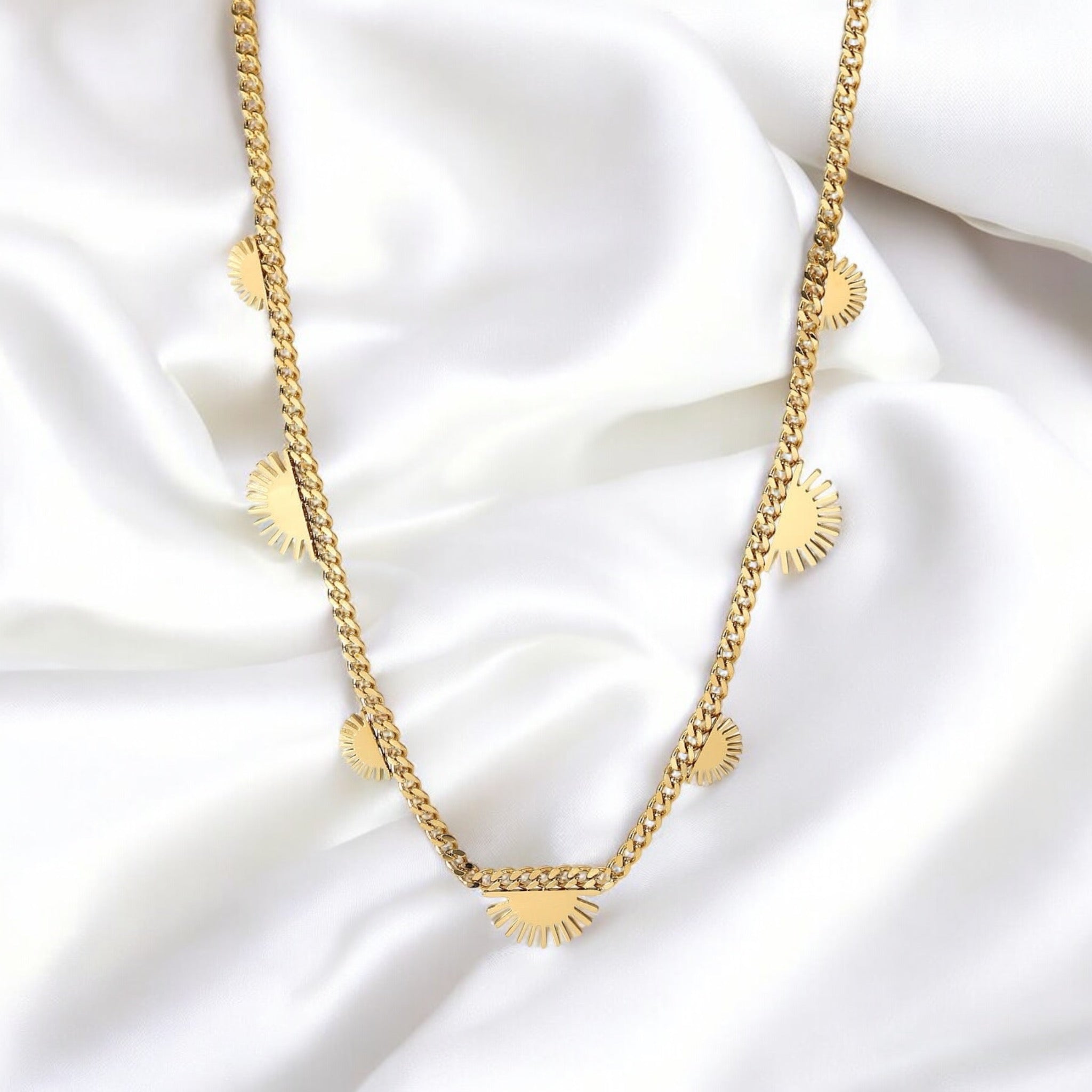 Lavish Giftz Sunrise Sun Cuban Chain Necklace
