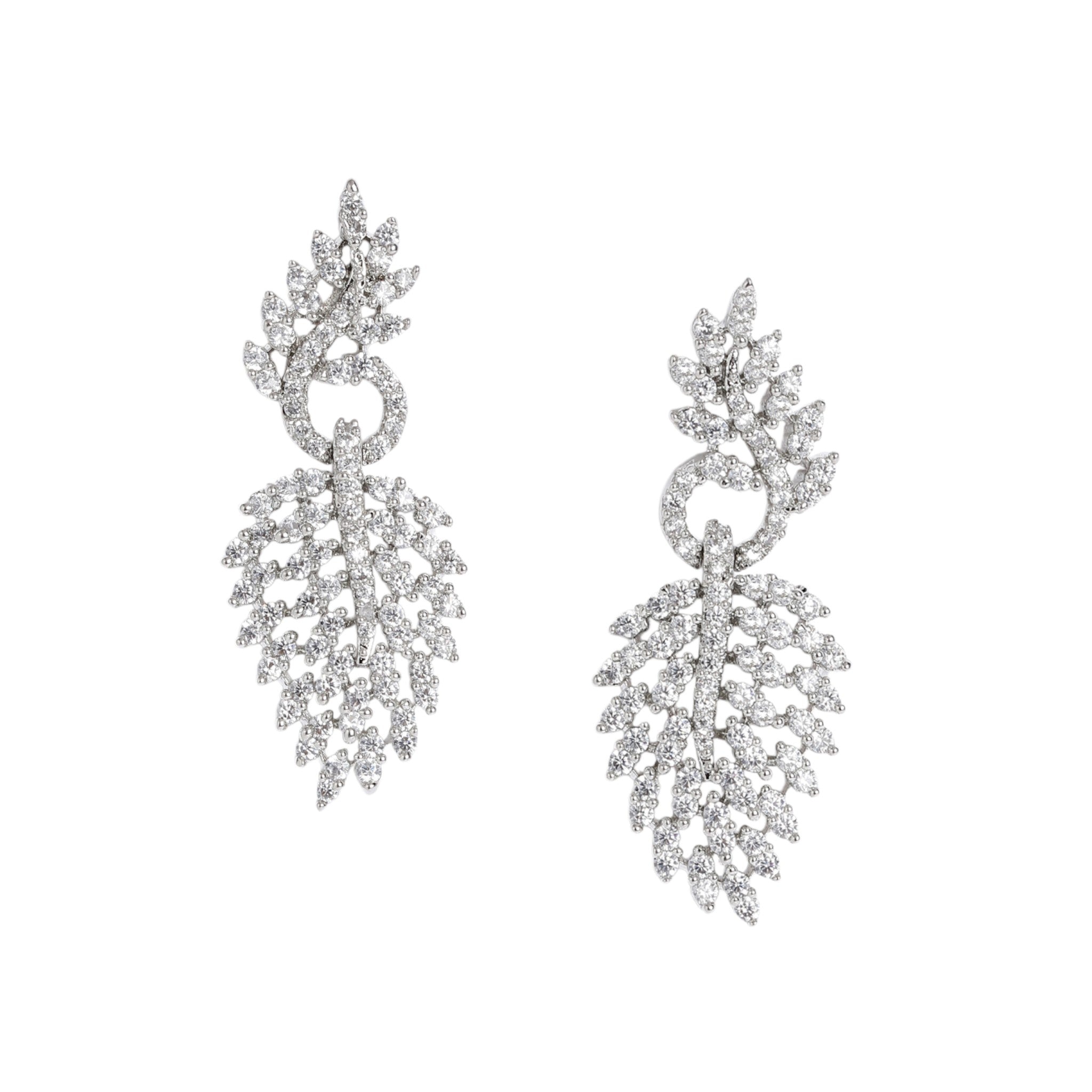 Rhodium-Plated White Choker AD-Studded Jewellery Set