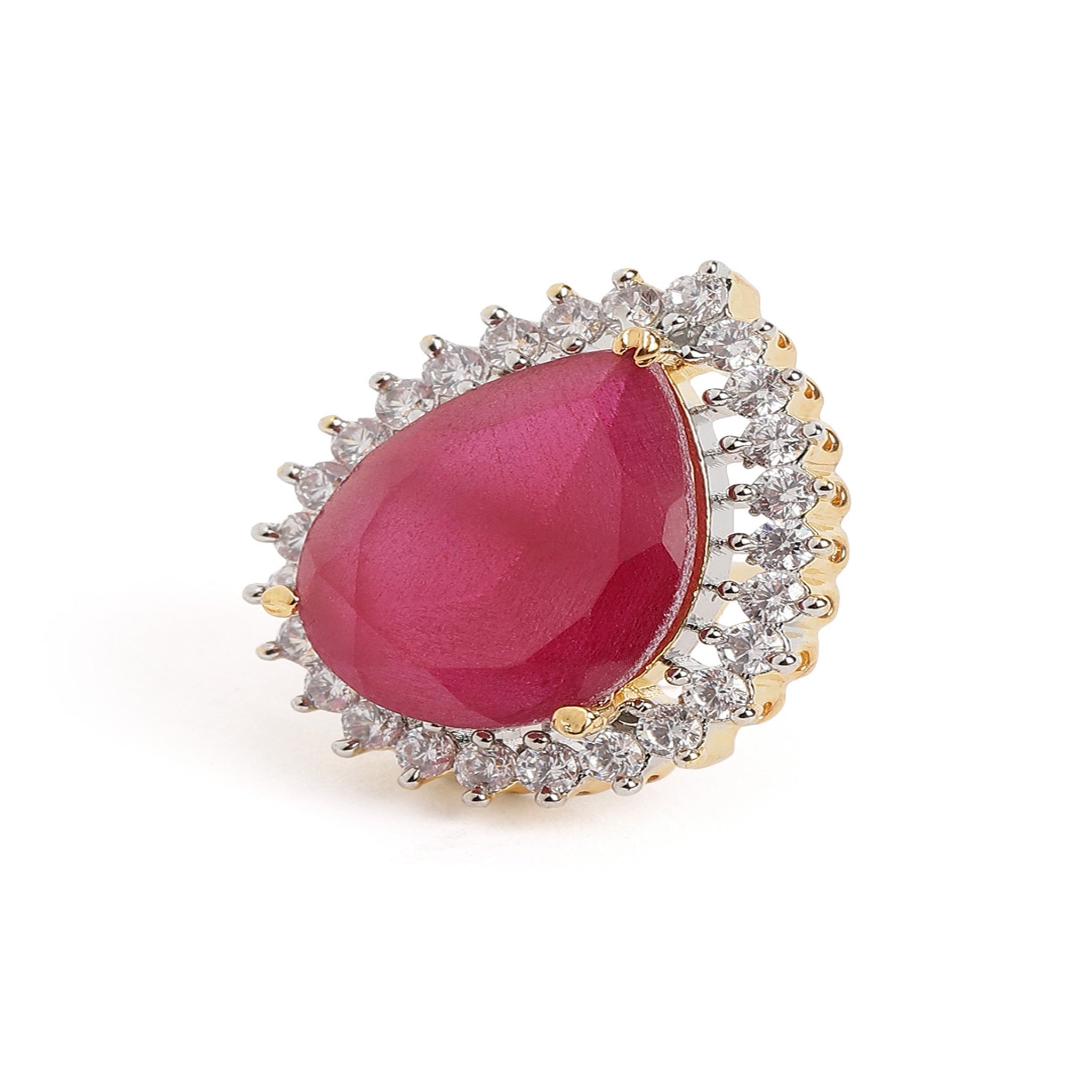 Gold Plated Ruby Classic Stud Earrings