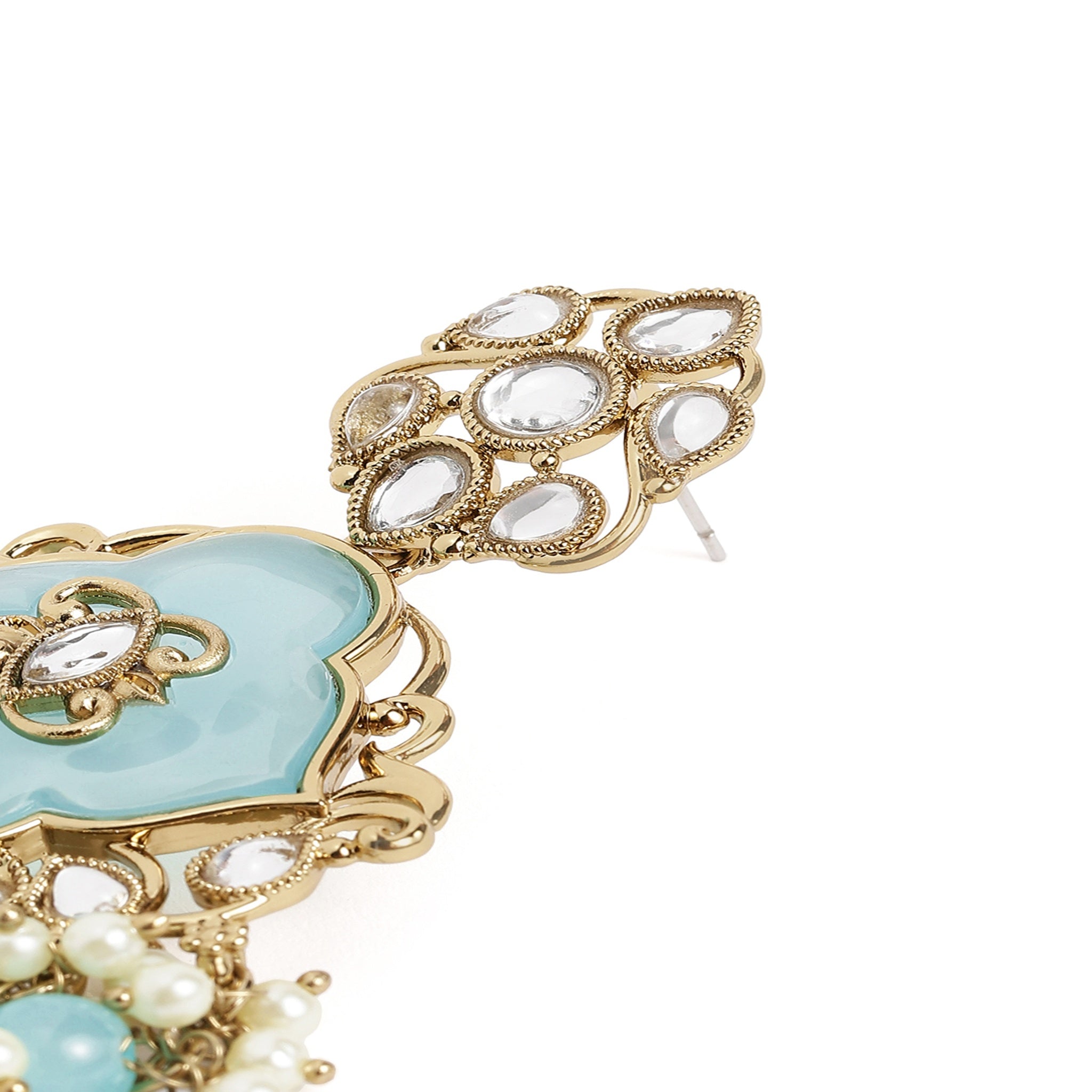 Gold Plated Turqoise Classic Earrings