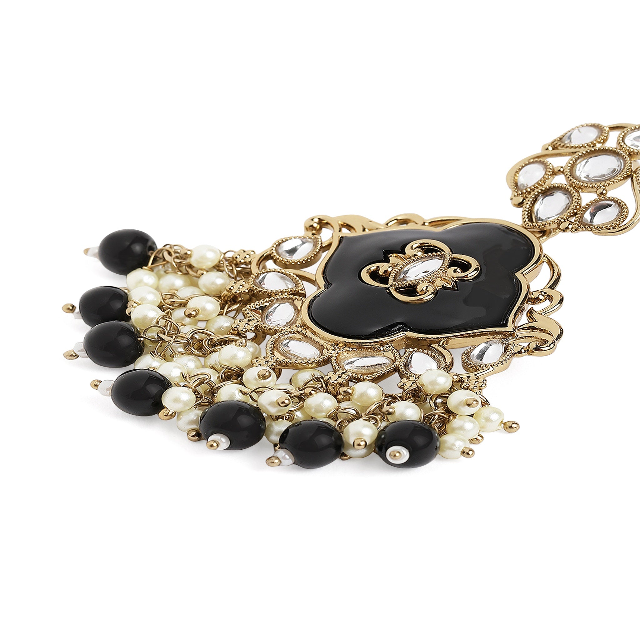 Gold Plated Black Classic Earrings