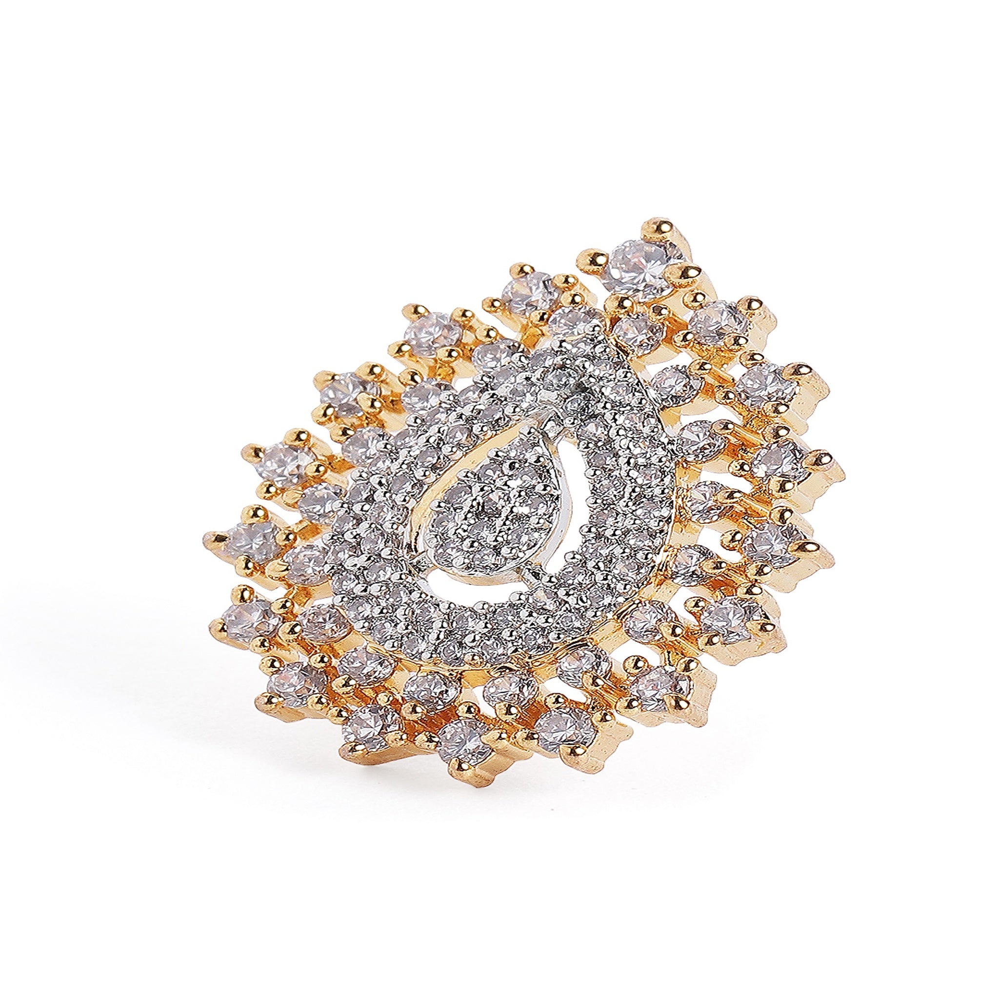 Gold Plated American Diamond Classic Delicate Tops Studs