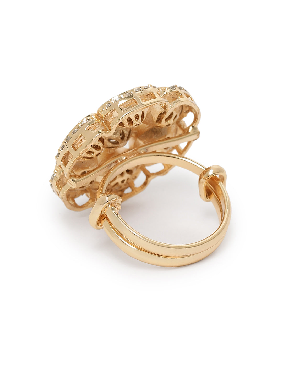 Lavish Giftz Regal Kundan Adjustable Statement Ring