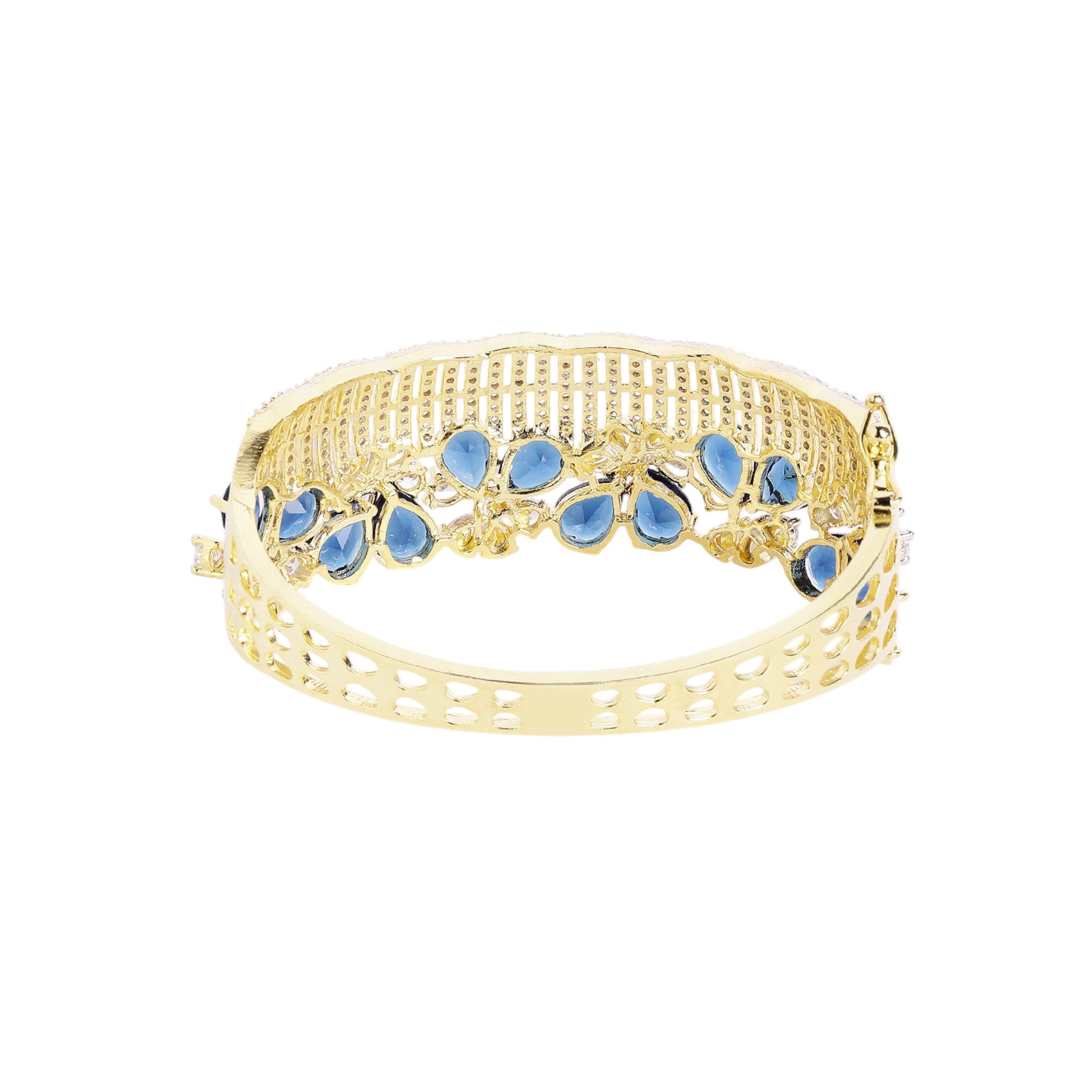 Women Cubic Zirconia Gold-Plated Kada Bracelet