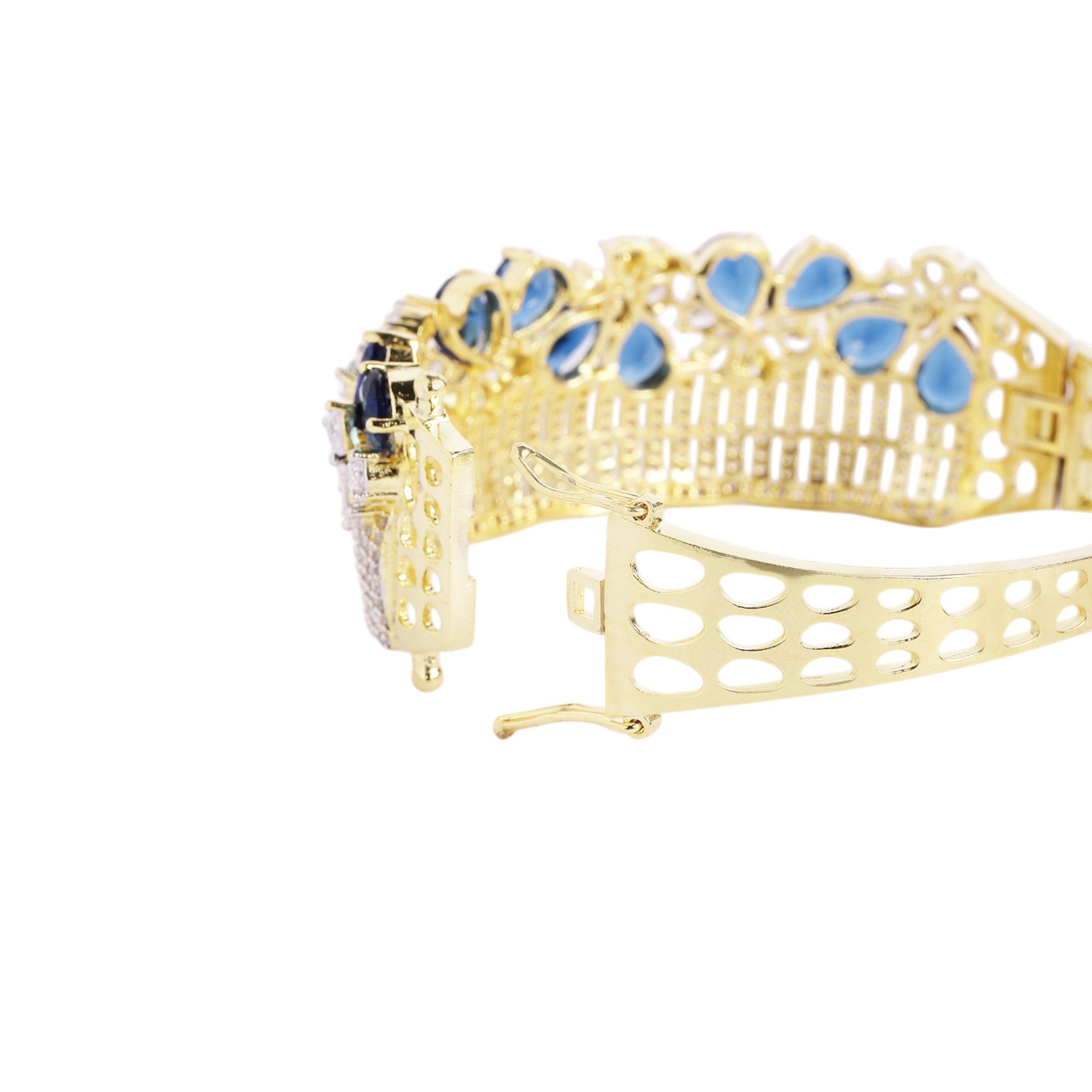 Women Cubic Zirconia Gold-Plated Kada Bracelet