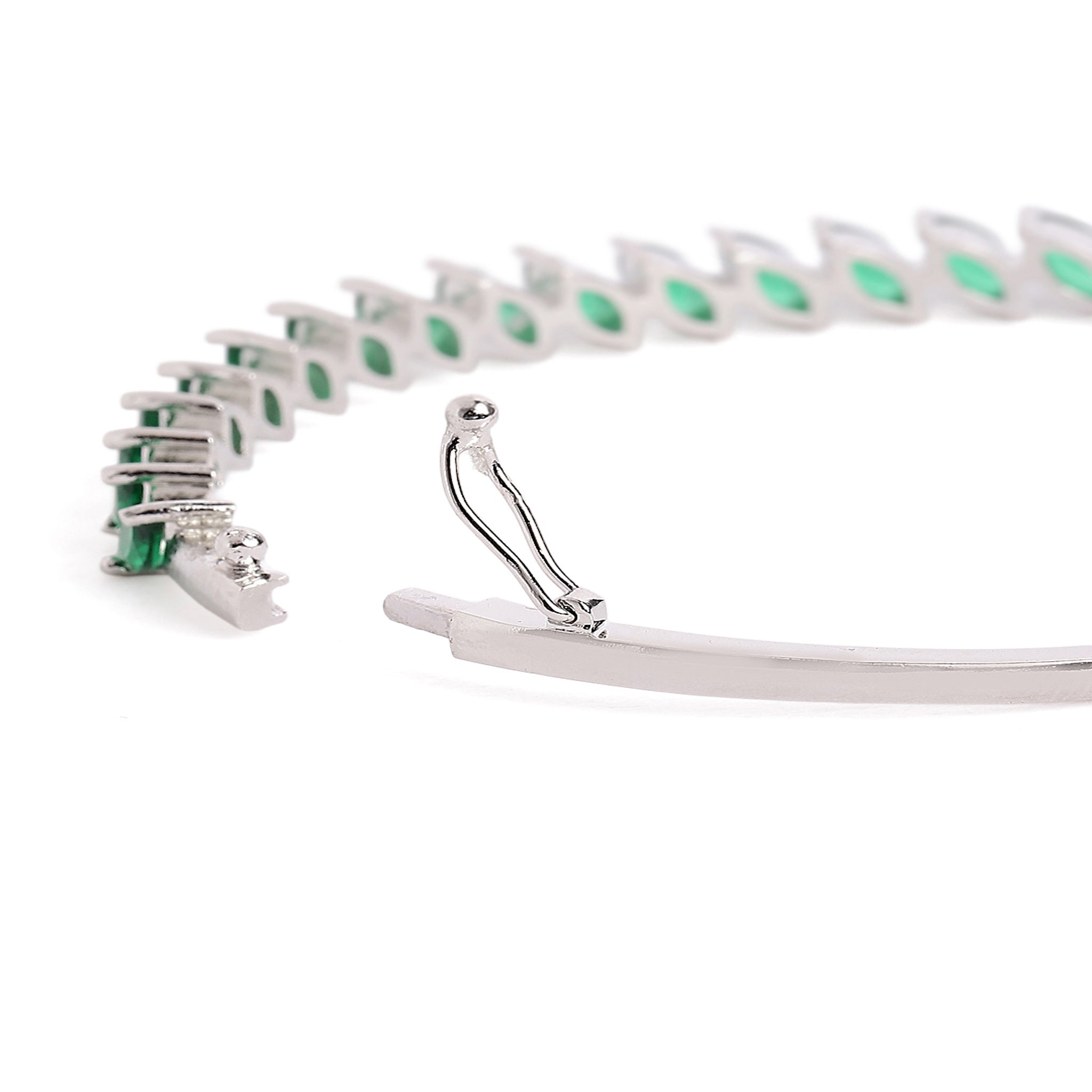 Women Cubic Zirconia Rhodium-Plated Kada Bracelet