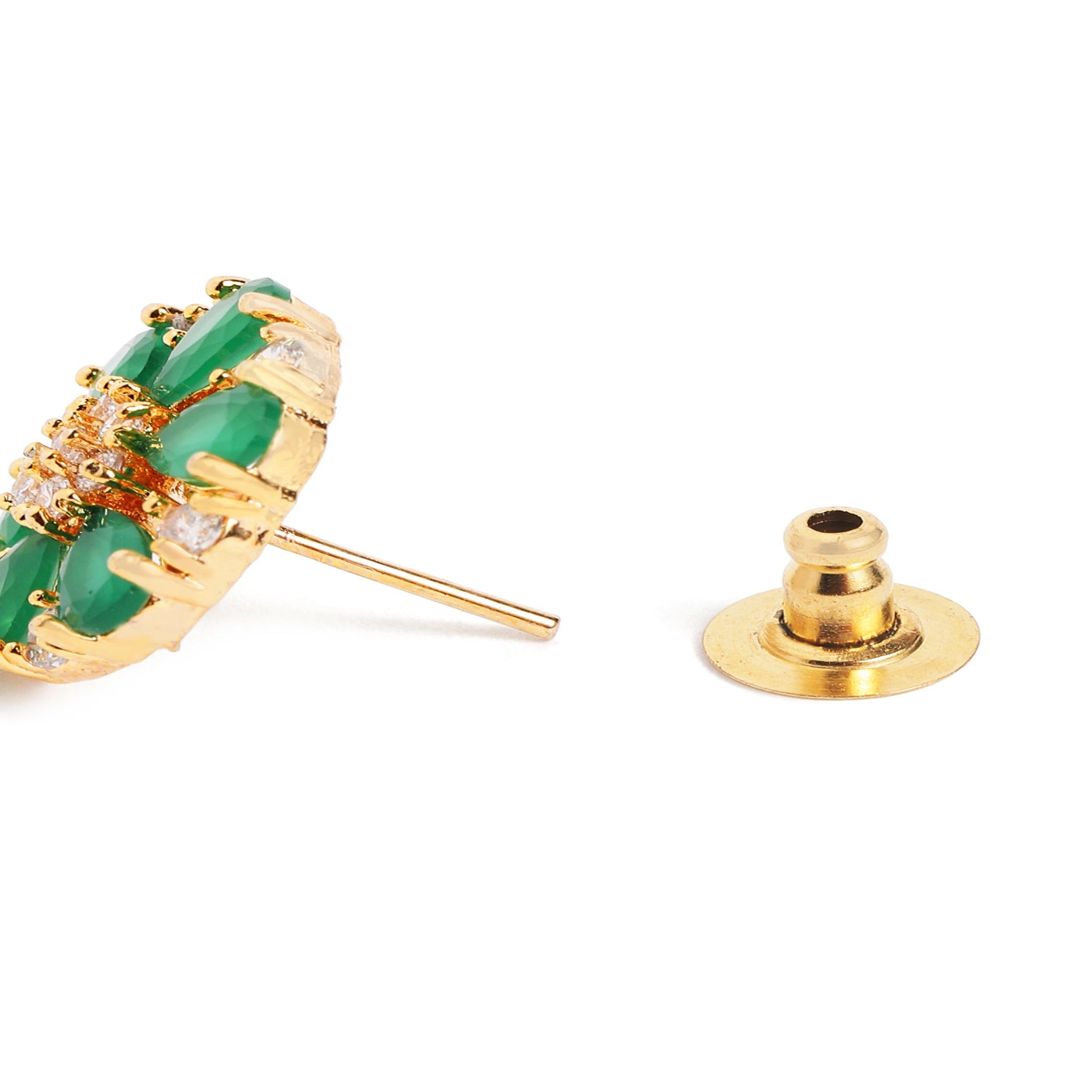 Gold-Plated Green Cubic Zirconia Tops