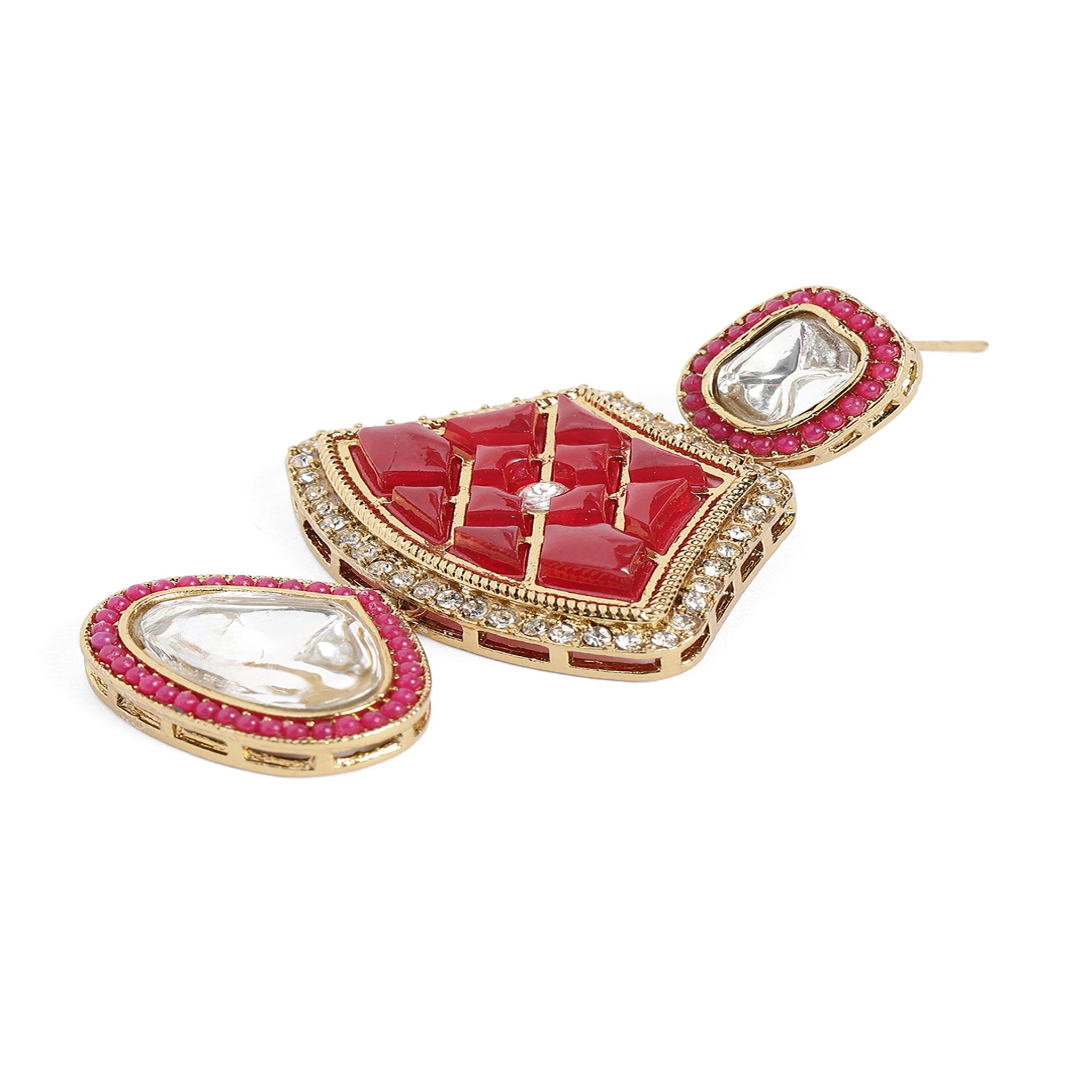 Bollywood Style Maroon Necklace Set