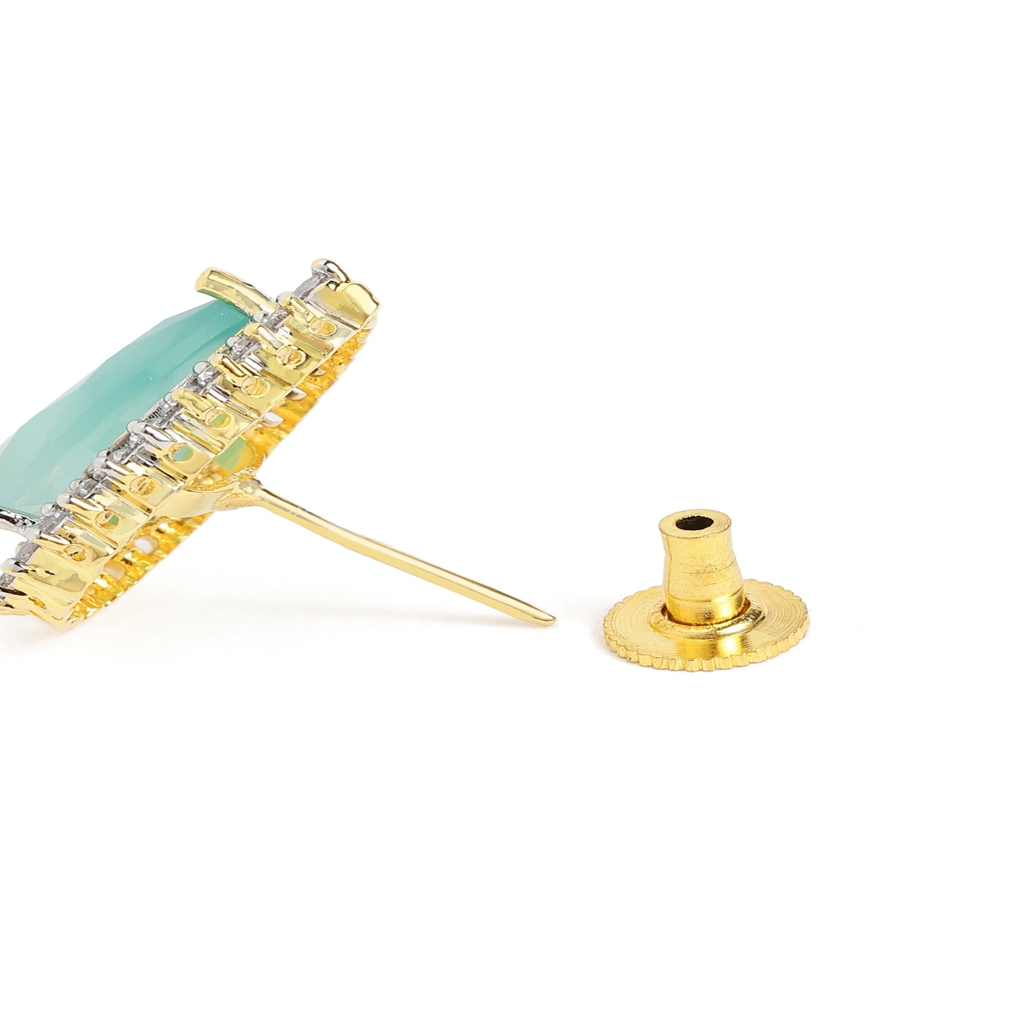 Gold Plated Mint Classic Stud Earrings