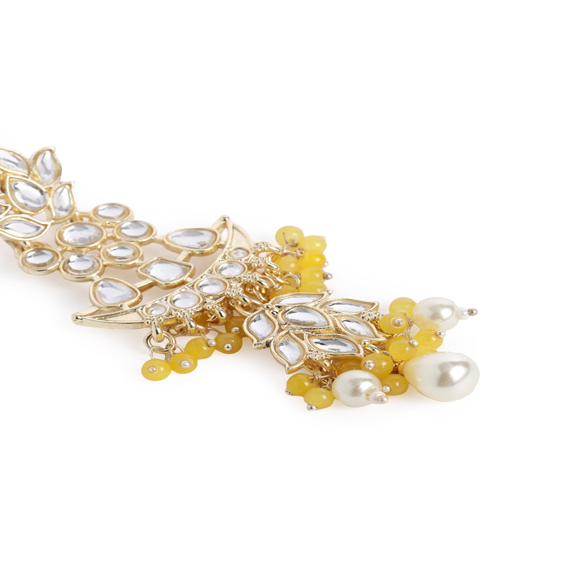 Yellow Indo Western Choker Necklace Set
