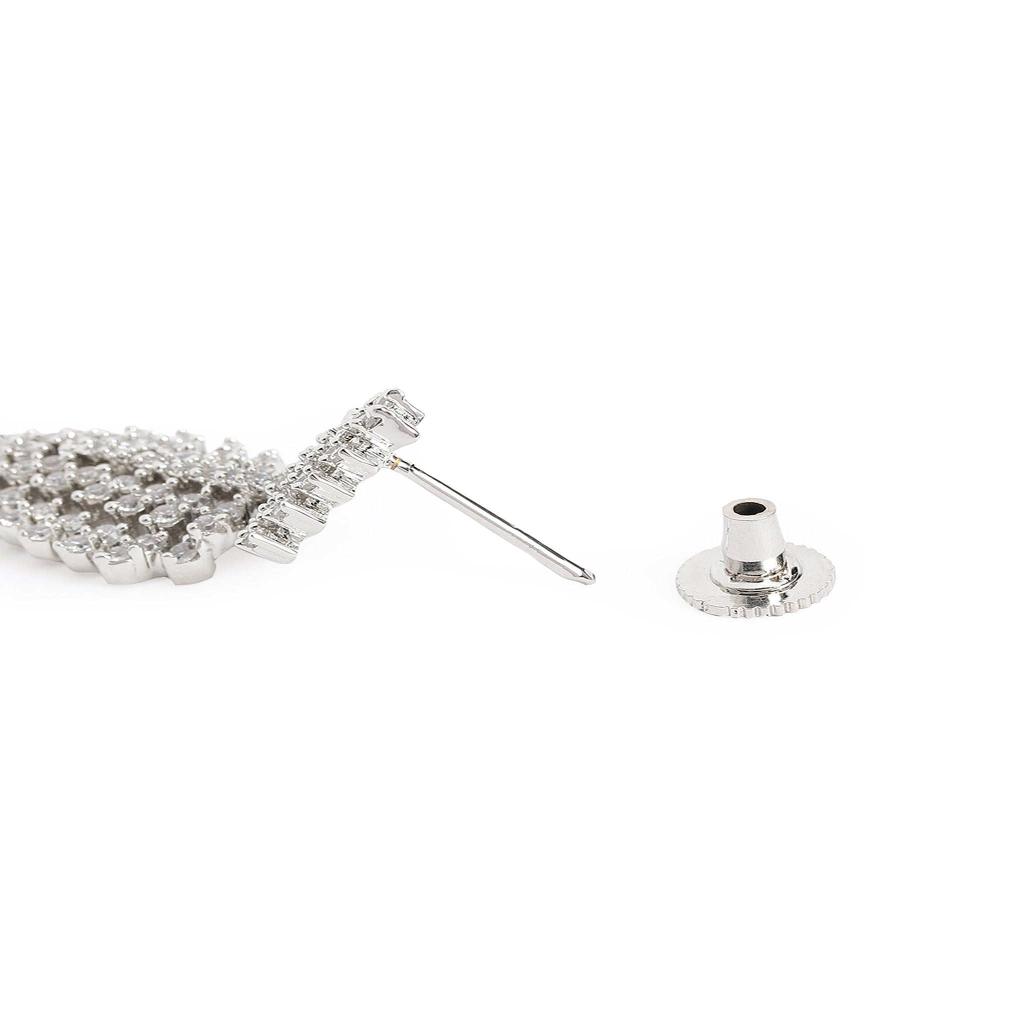 Rhodium-Plated Ruby Choker AD-Studded Jewellery Set