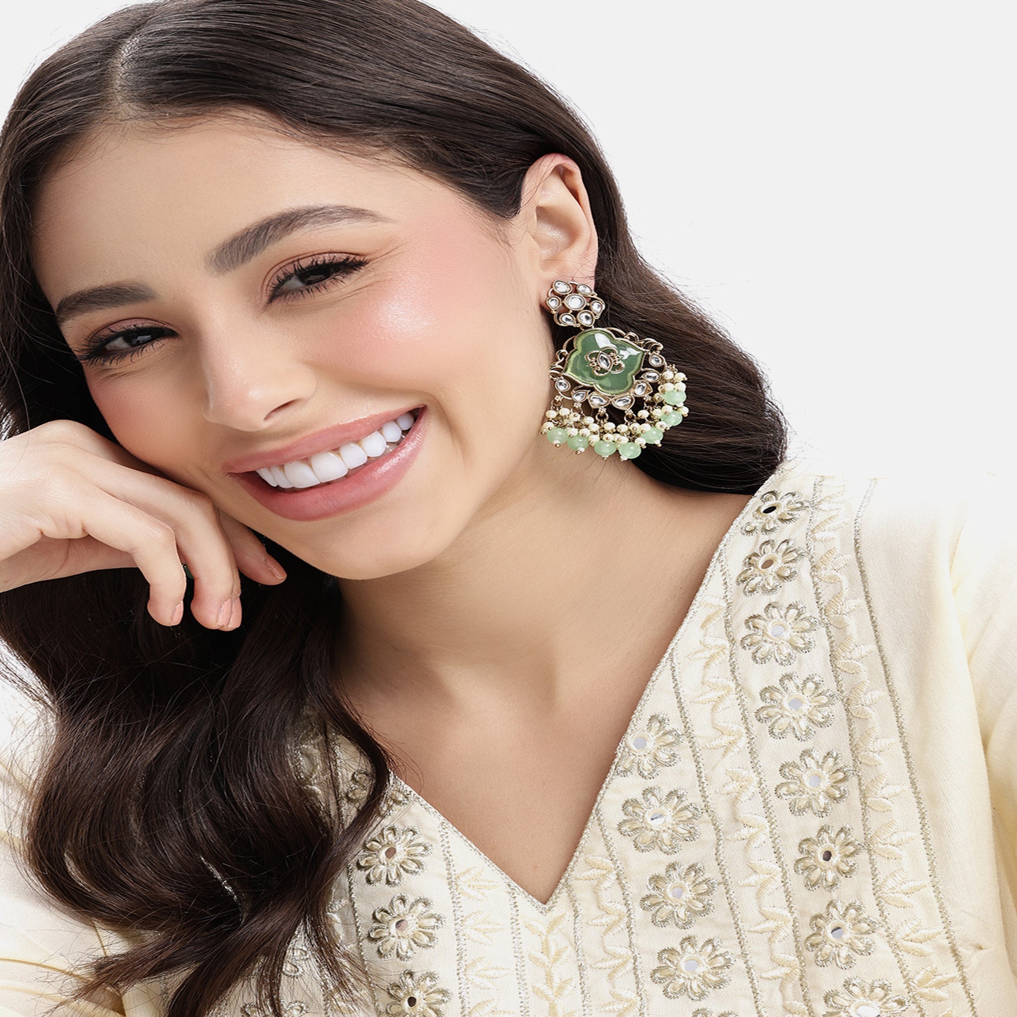 Gold Plated Mint Classic Earrings