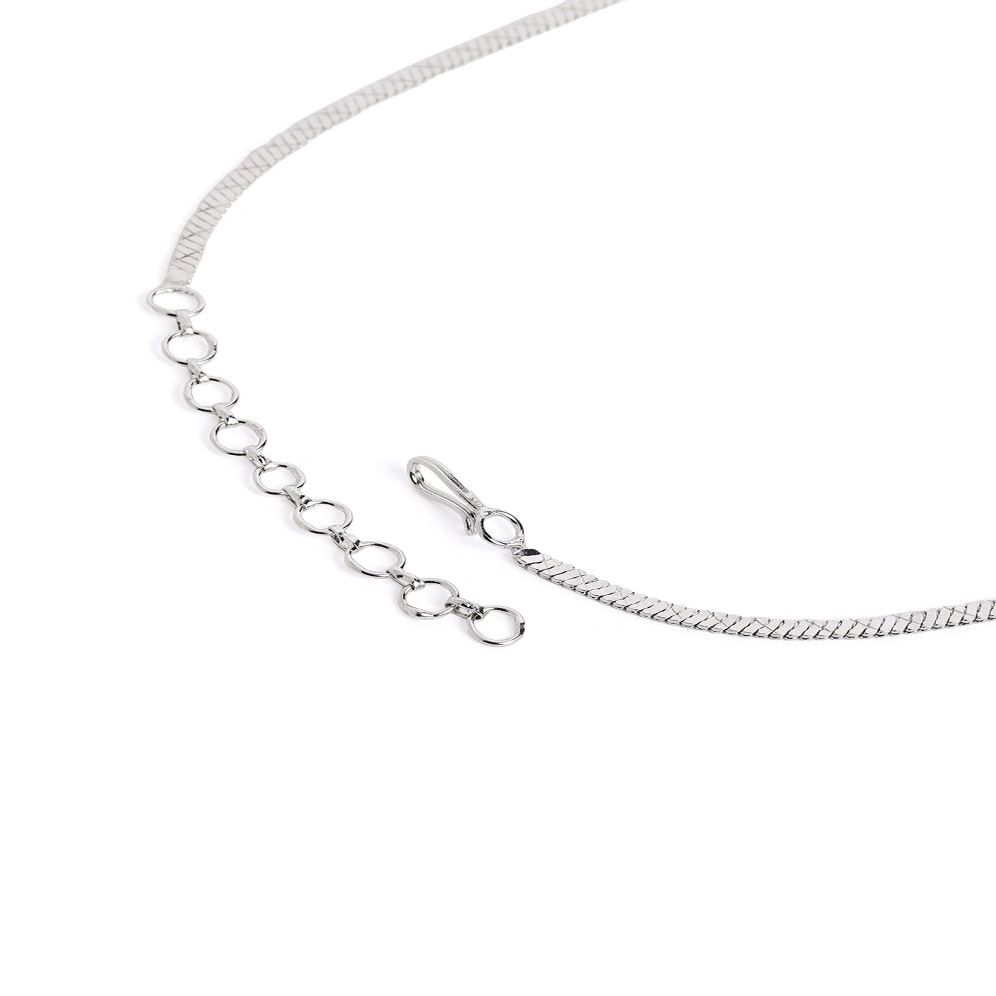 Rhodium-Plated AD-Studded Jewellery Set