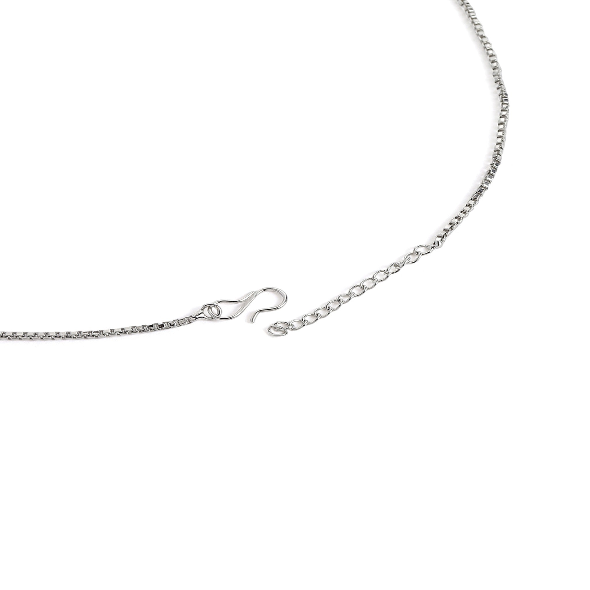 Rhodium-Plated Silver-Toned & White & Ruby AD-Studded Jewellery Set