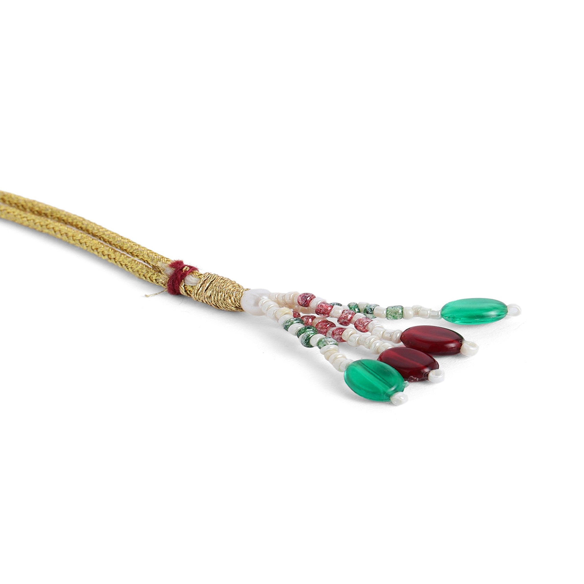 Gold Plated Antique Ruby Enamelled Necklace Set