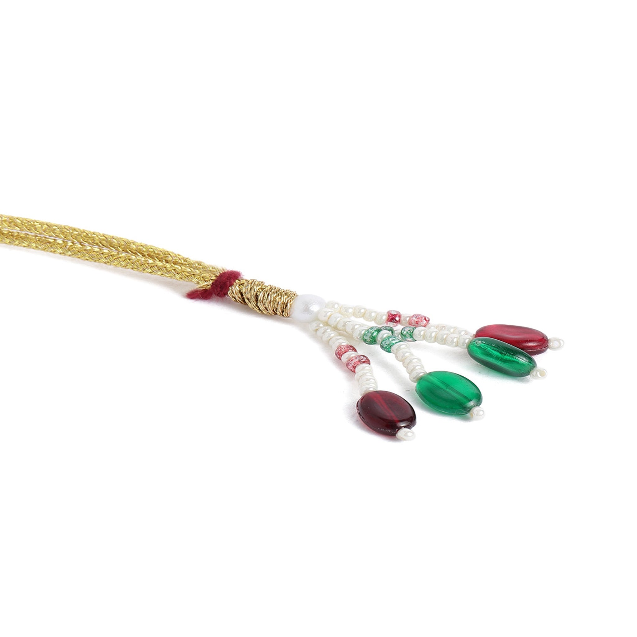 Gold Plated Antique White Enamelled Necklace Set