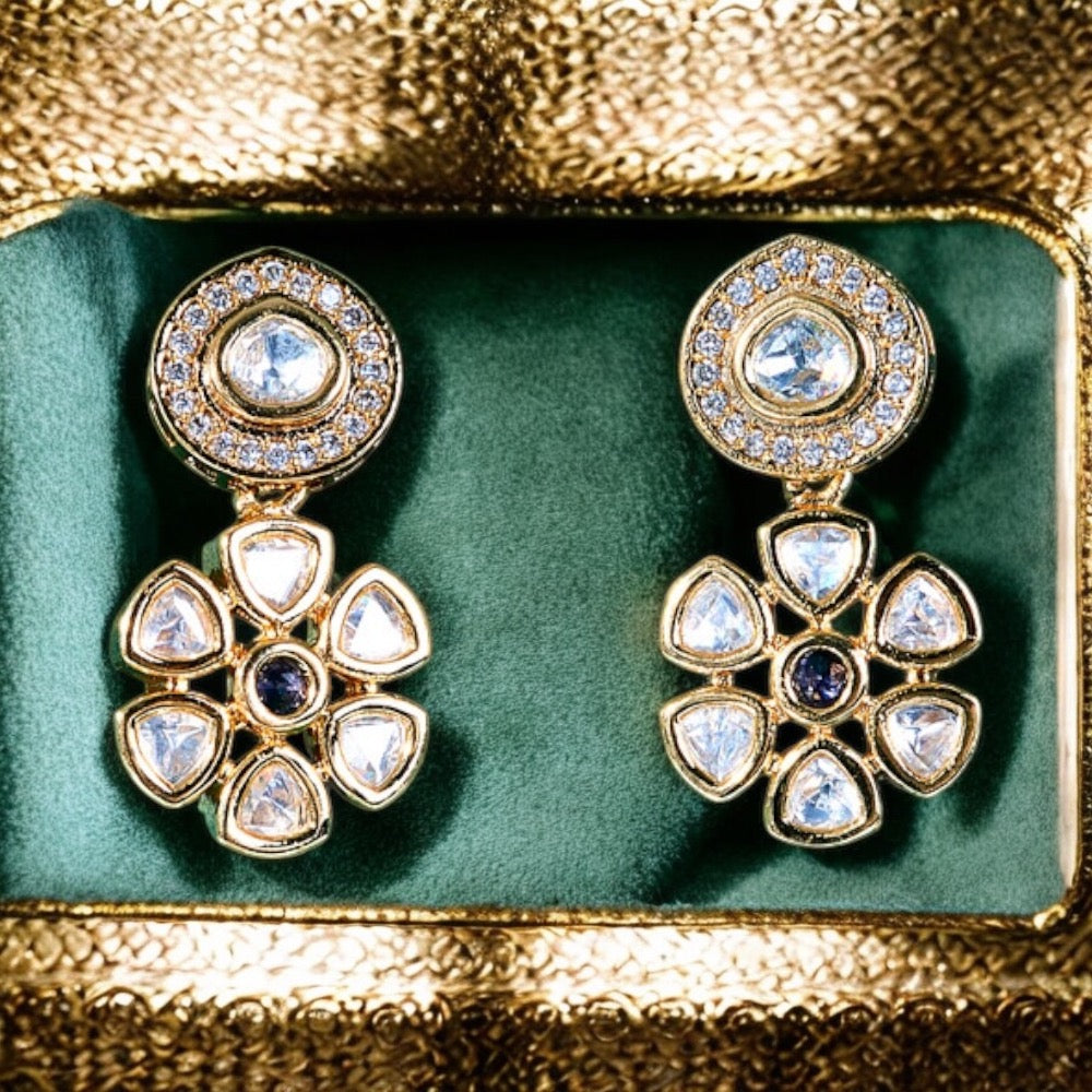 Lavish Giftz Nia Gold Plated Kundan Tops - Purple