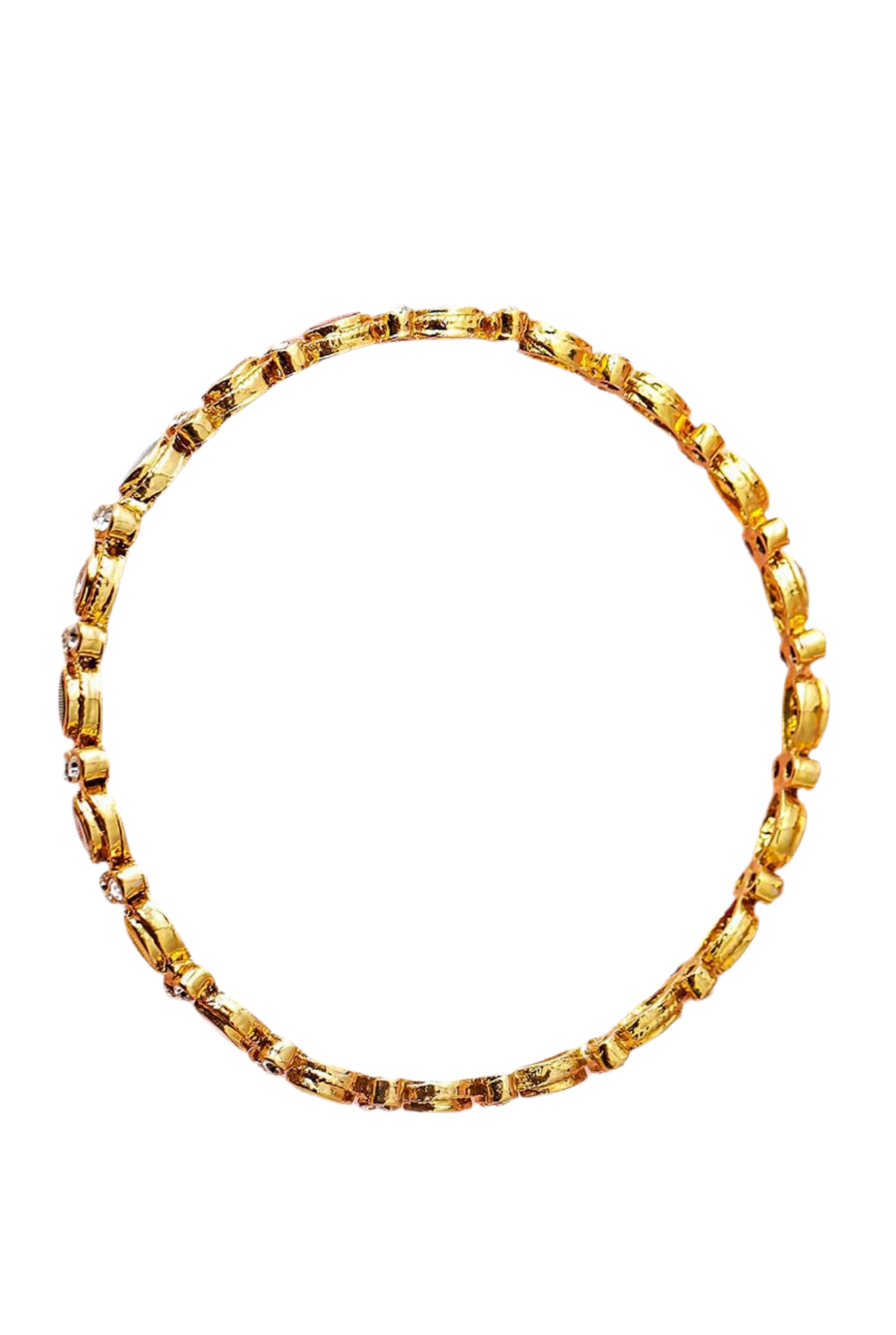 Lavish Giftz Gold Plated Kundan and Cubic Zirconia Studded Bangles - Set Of 4