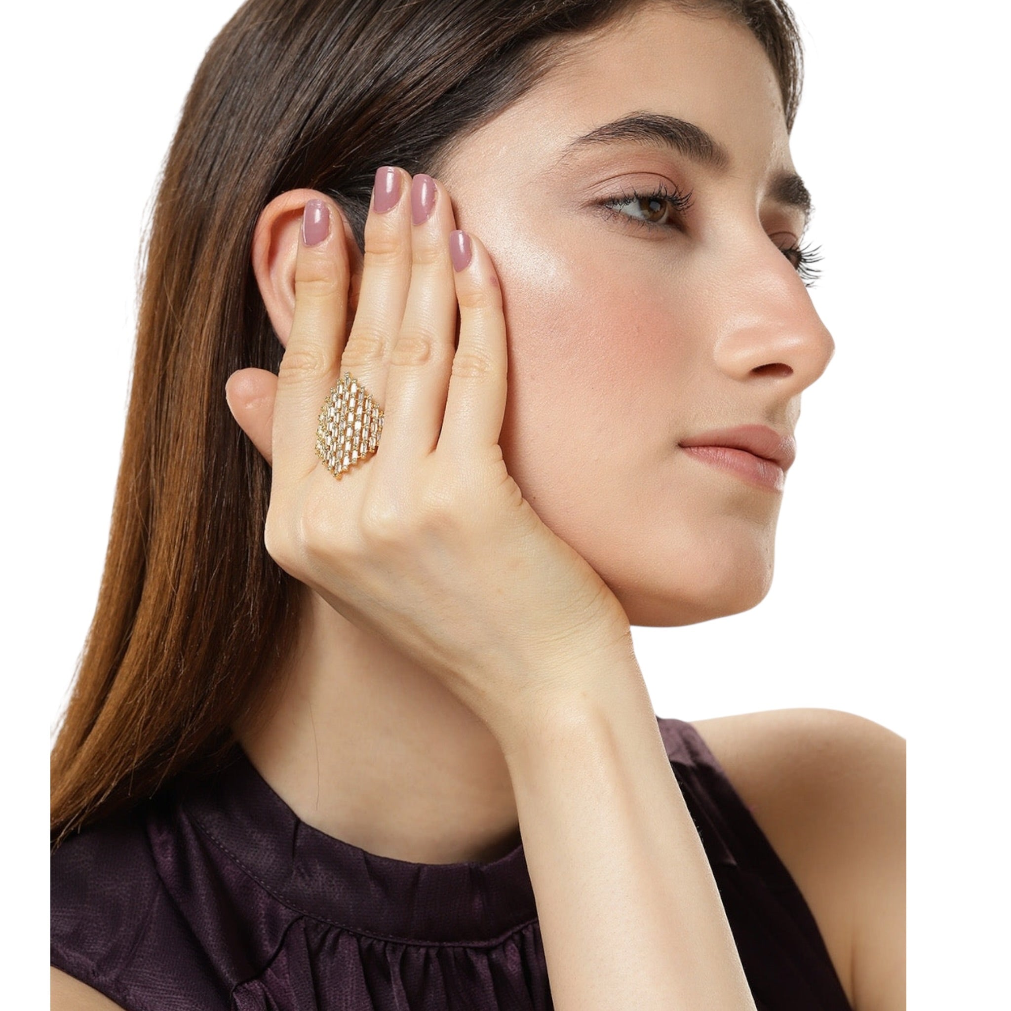 Lavish Giftz Classic American Diamond Adjustable Ring