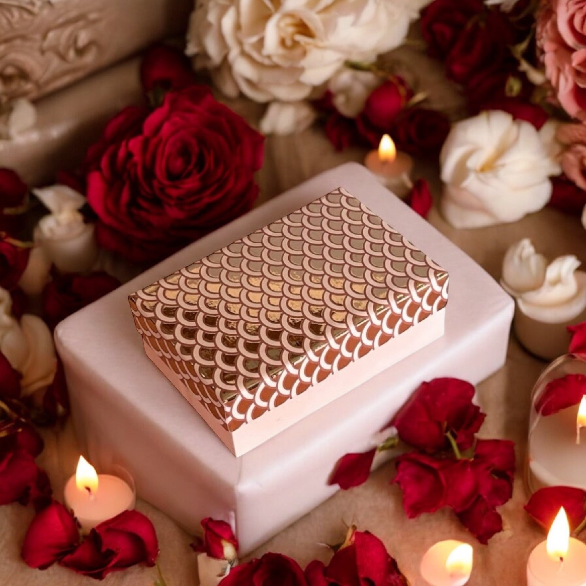 Lavish Giftz Designer Rose Gold Hamper Box (6x4x2 inch)