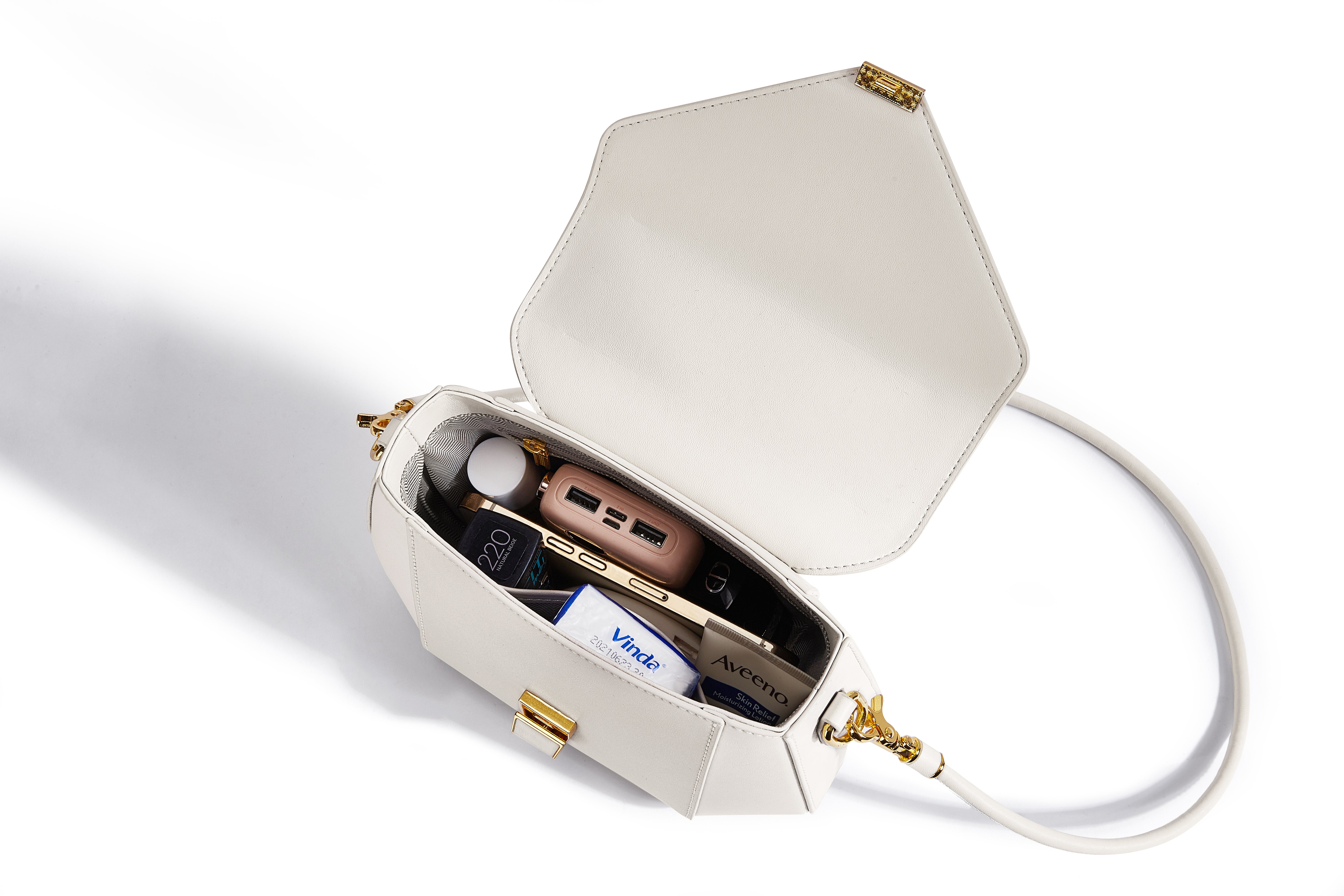 Lavish Giftz White Sophisticated Shoulder Bag with Dual Style Straps