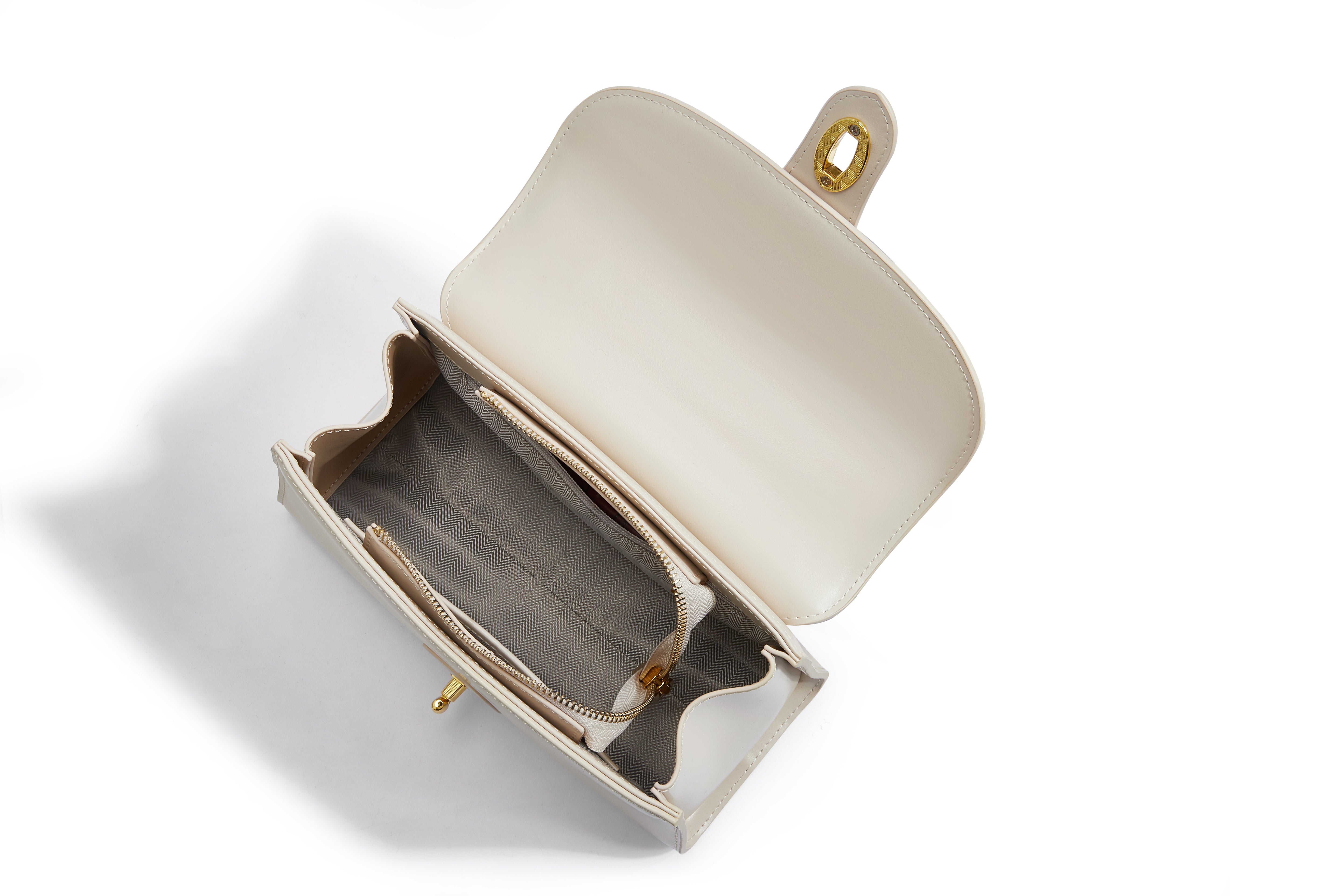 Lavish Giftz Pure Leather Lily White Luxe Handbag