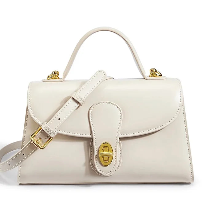 Lavish Giftz Pure Leather Lily White Luxe Handbag