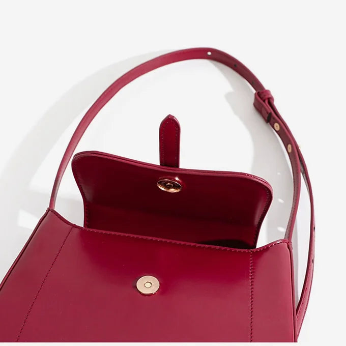 Women Deep Red Classic Shoulder Bag