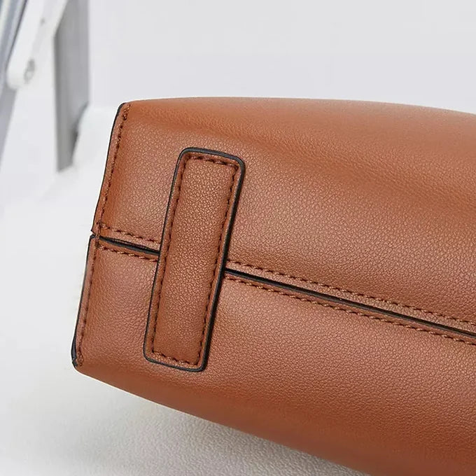 Lavish Giftz Pure Leather Scarf Adorned Brown Shoulder Bag