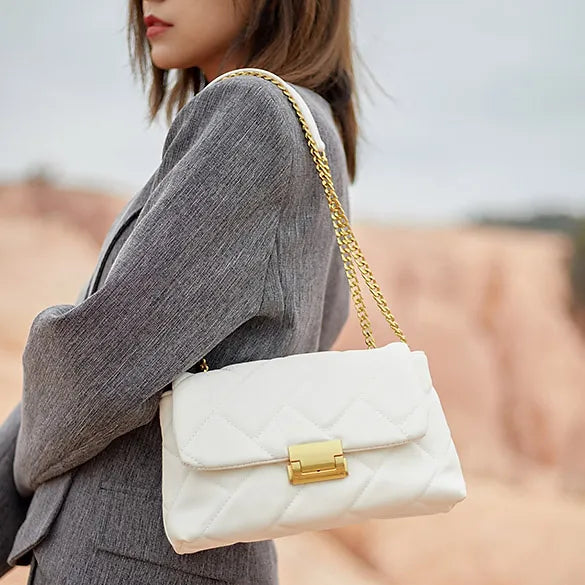 White Quilted Crossbody Bag