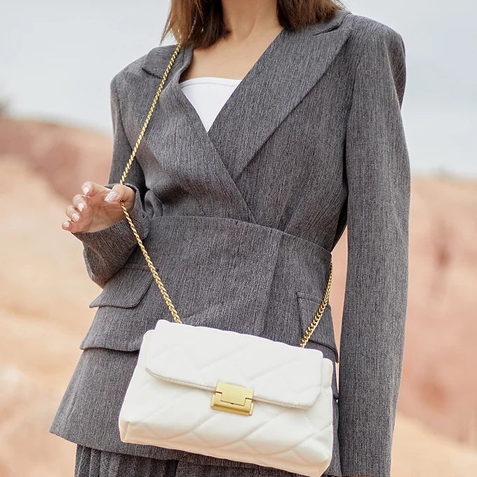 White Quilted Crossbody Bag