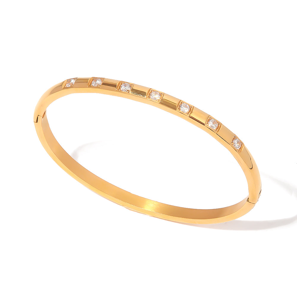 Lavish Giftz Estelle Zircon Inlaid Cuff Bangle