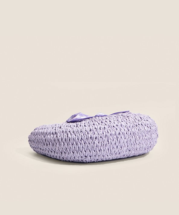 Beach Purple Straw Handbag