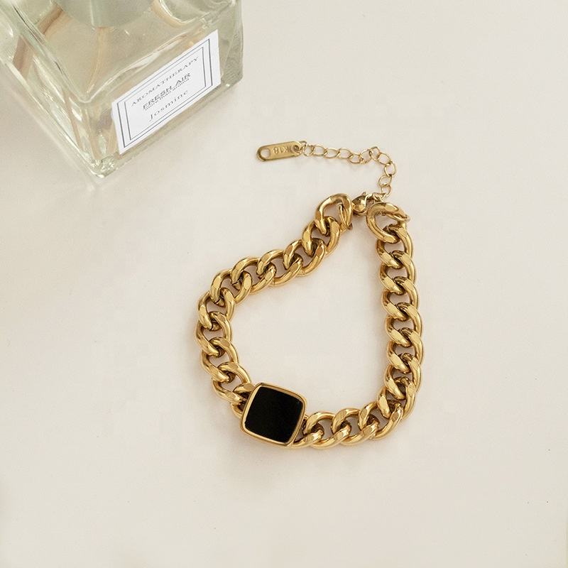 Lavish Giftz Elegant Noir Cuban Chain Bracelet