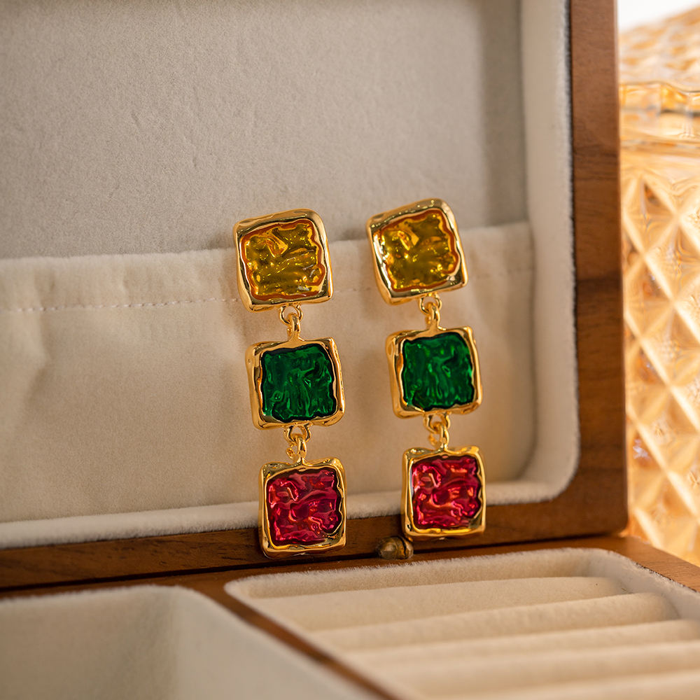 Timeless Treasures Vintage Square Textured Earrings