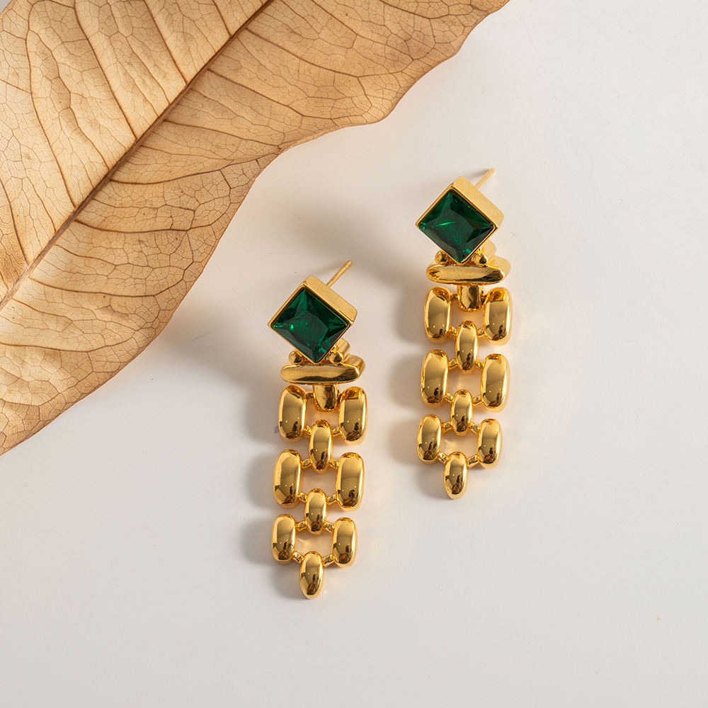 Lavish Giftz Audrey Emerald Drop Earring