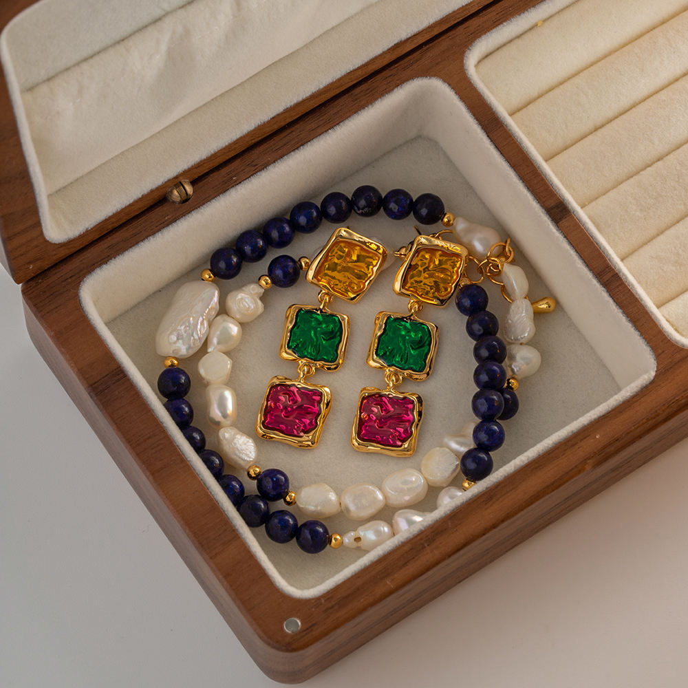 Timeless Treasures Vintage Square Textured Earrings