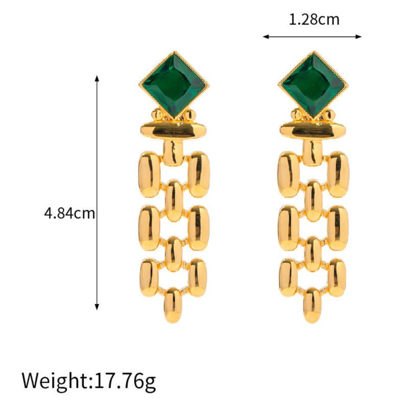 Lavish Giftz Audrey Emerald Drop Earring