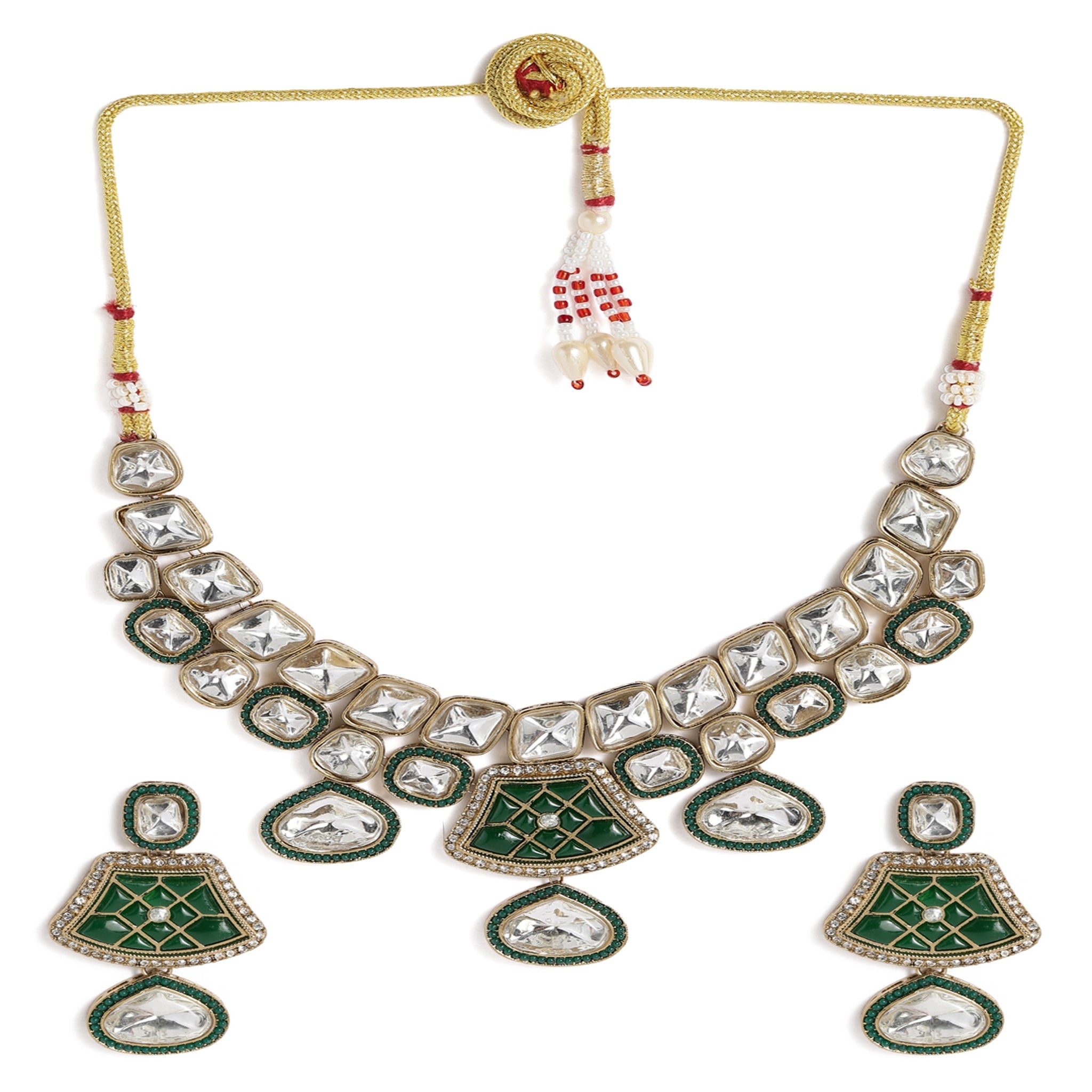 Bollywood Style Green Necklace Set