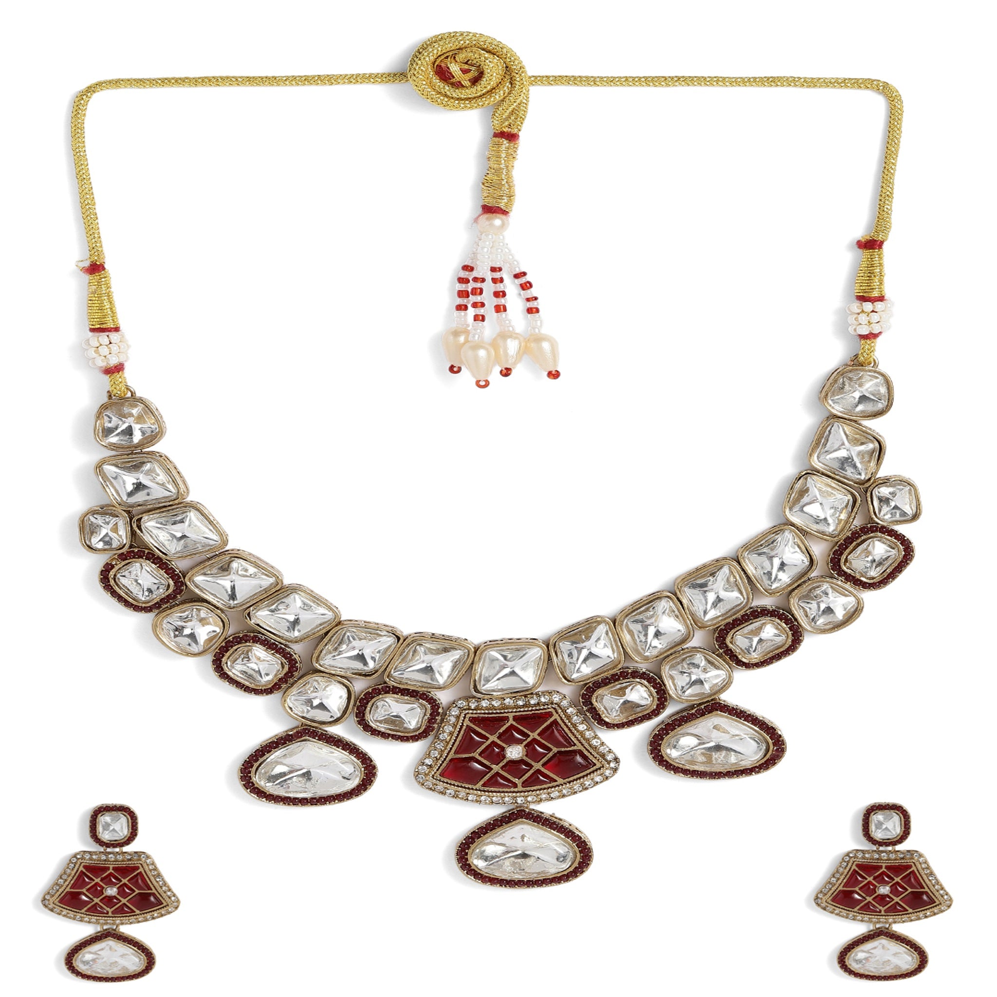 Bollywood Style Ruby Necklace Set