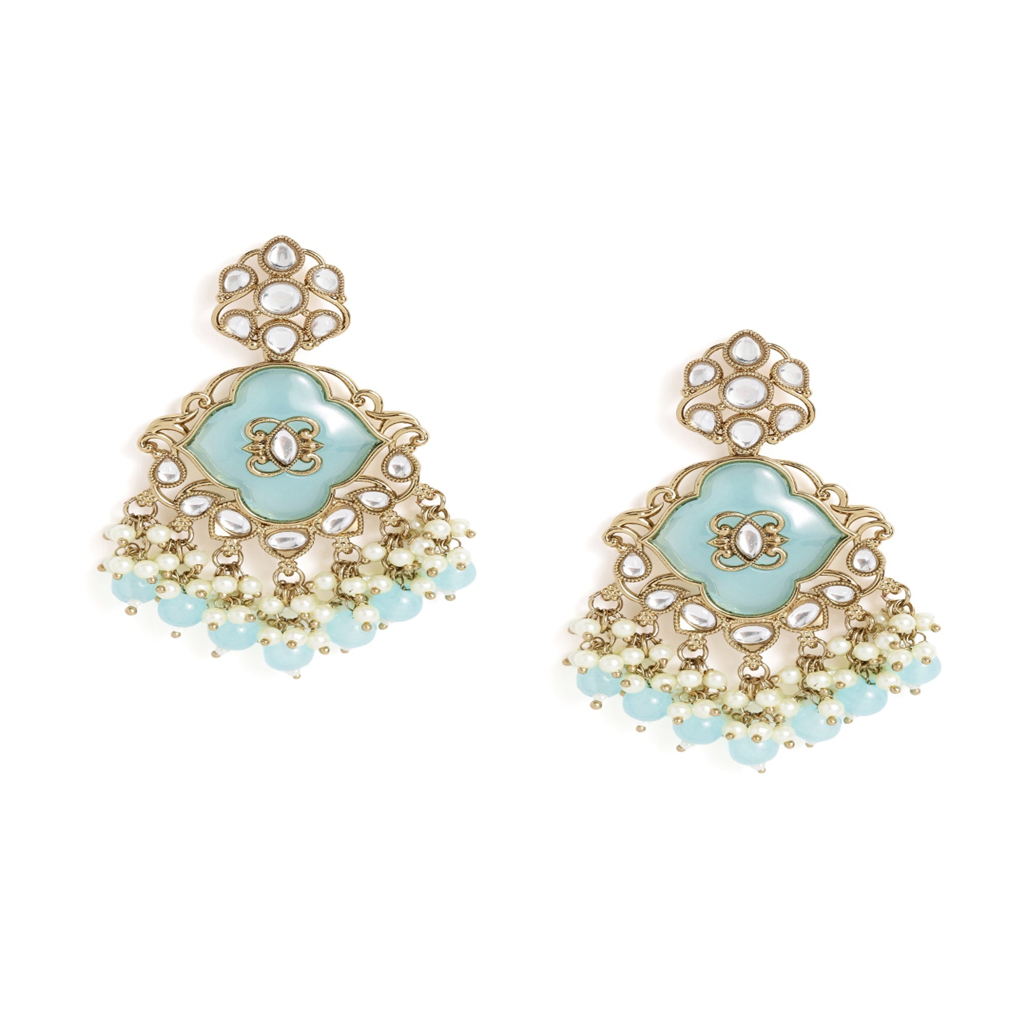 Gold Plated Turqoise Classic Earrings