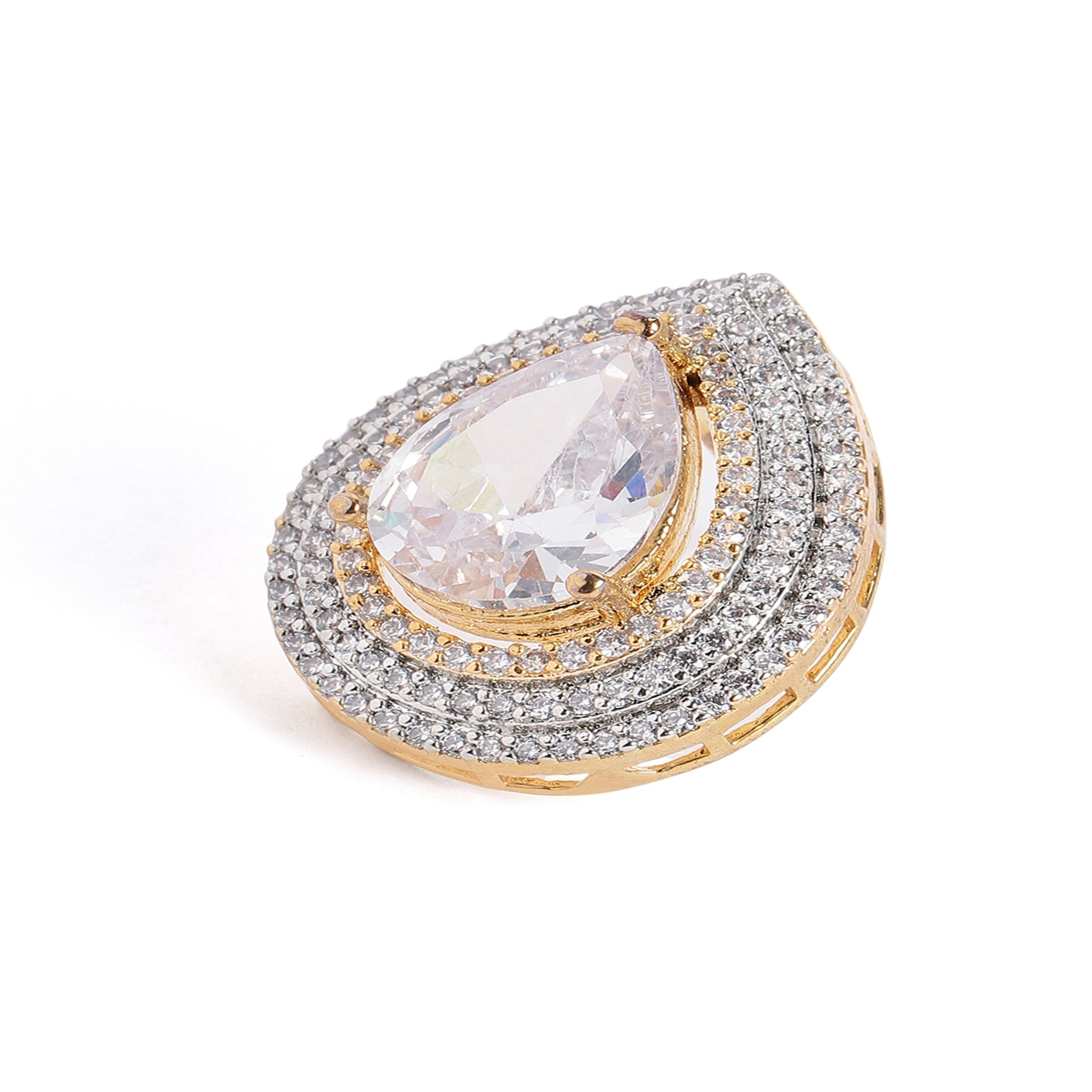 Gold Plated White Stud Earrings