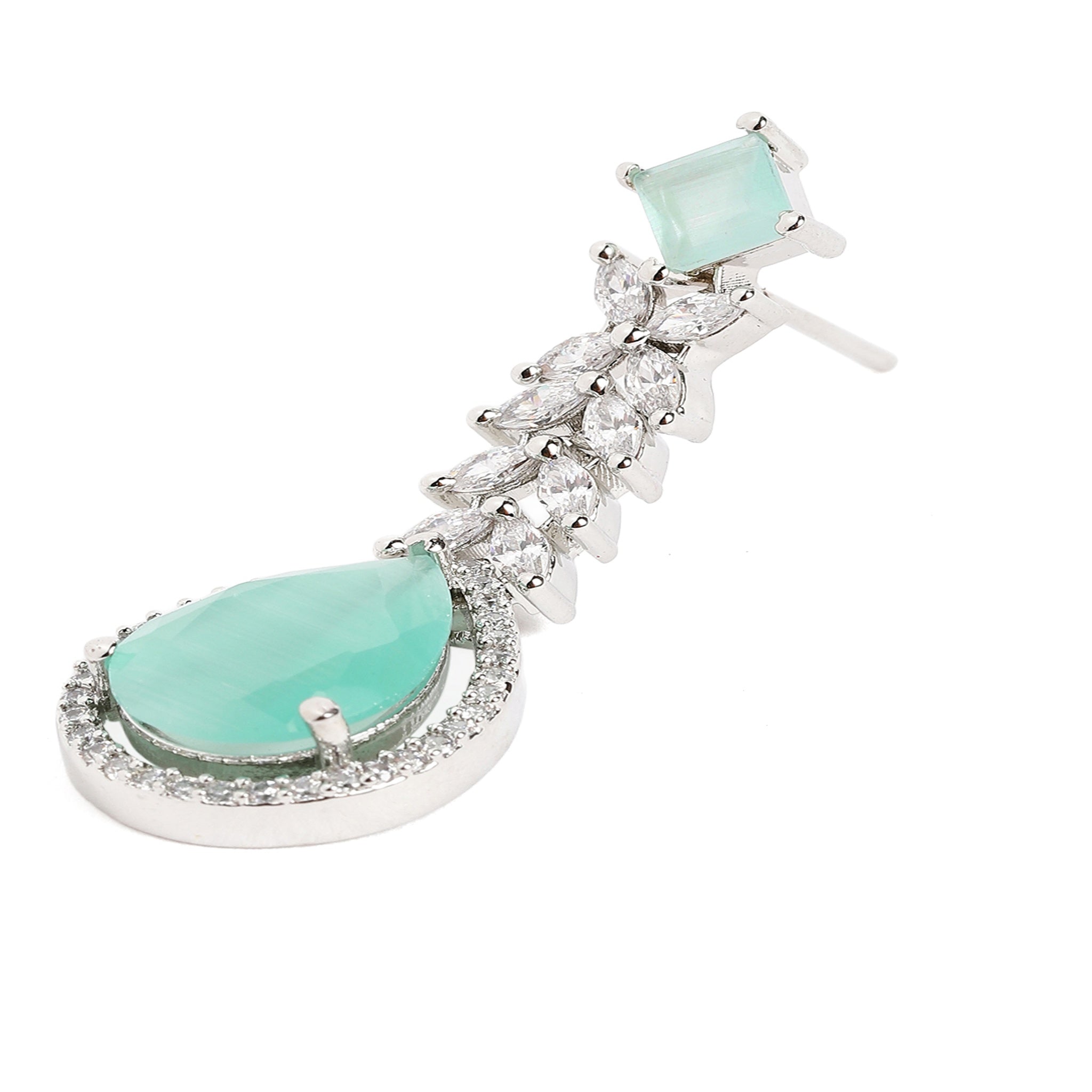 Silver-Toned American Diamonds Classic Drop Earrings